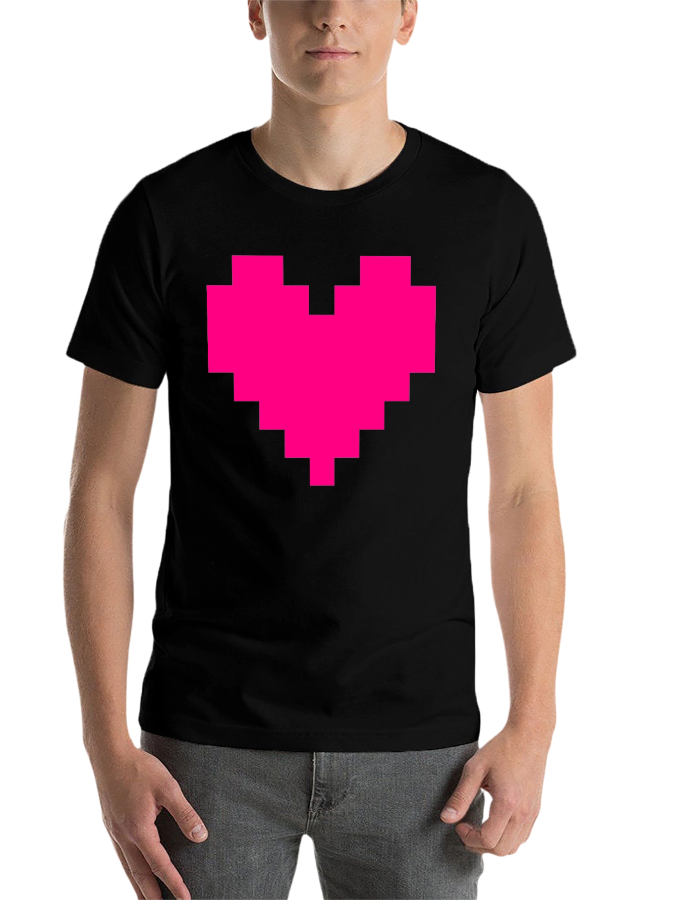 Black Pixel Heart Graphic Tee - Black T-Shirt view 7