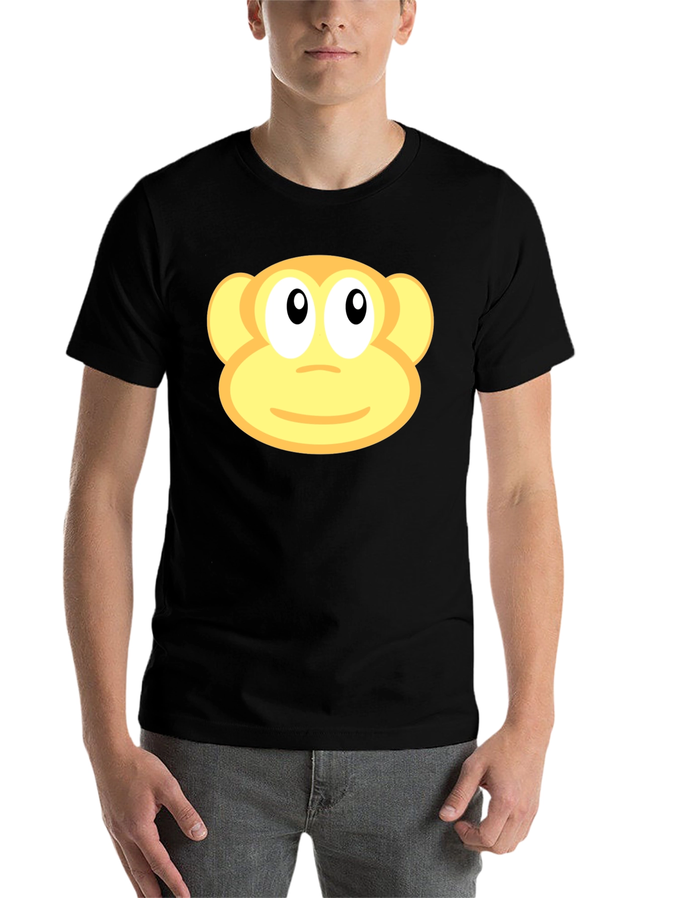 Black Monkey Face Graphic Black T-Shirt view 7