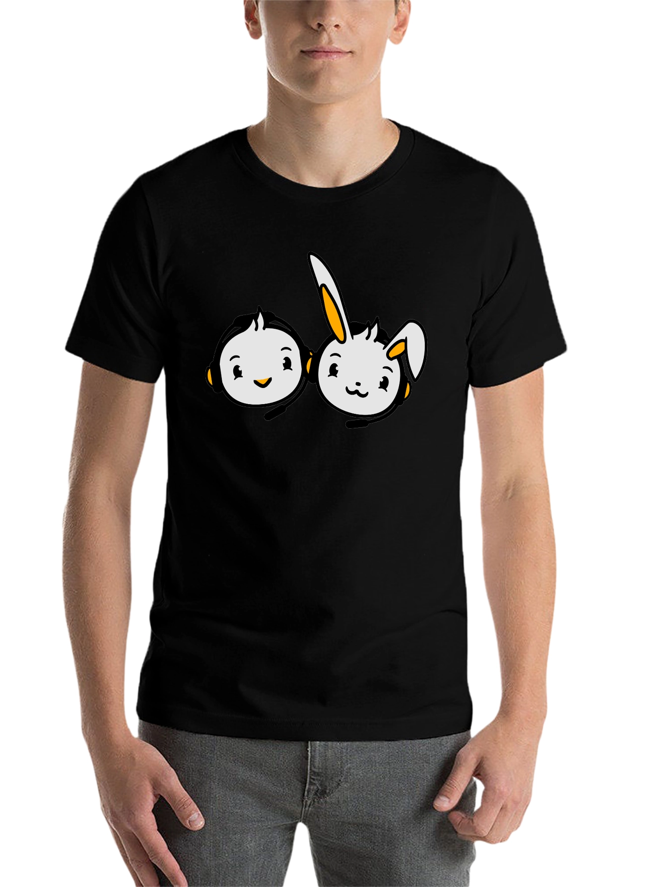 Cute Cartoon Character Graphic T-Shirt - 7