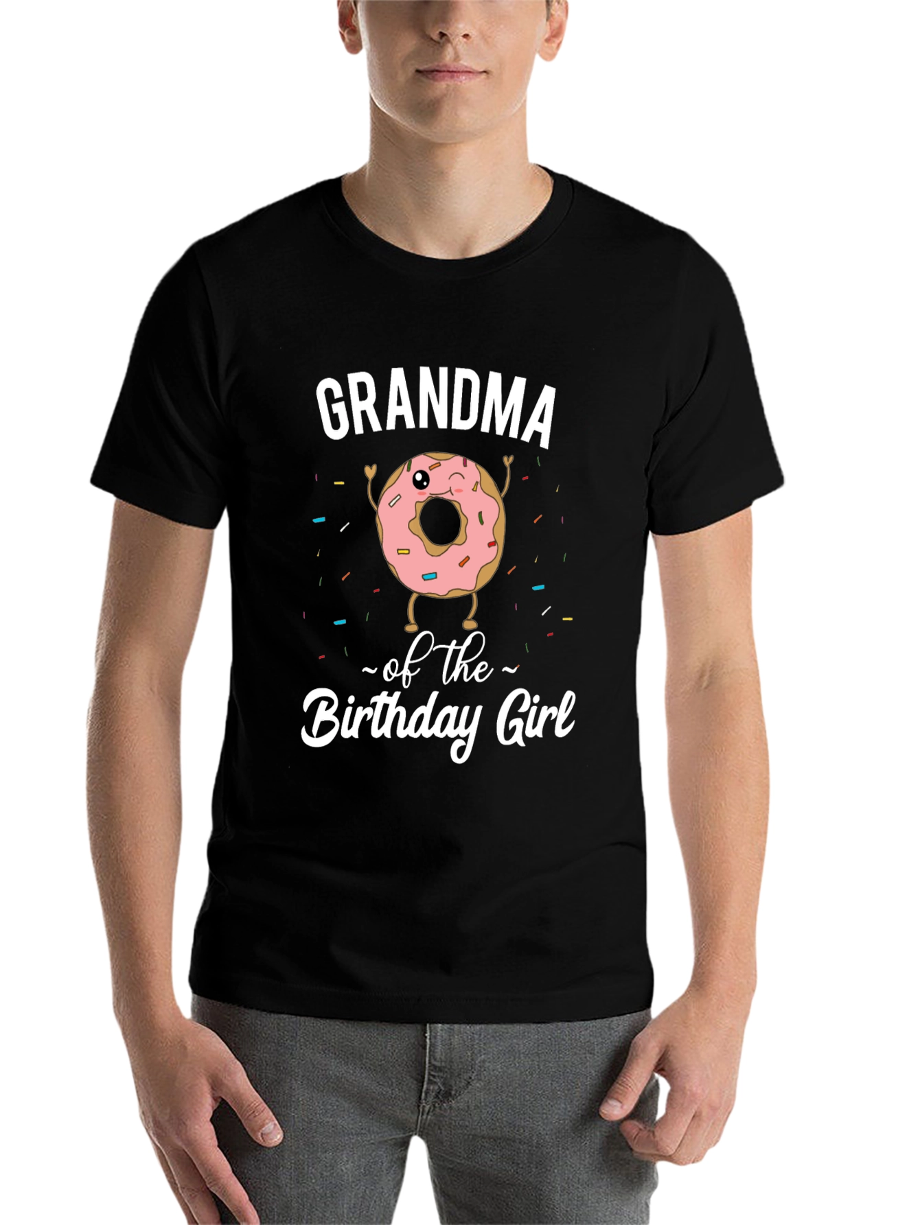 Black Grandma Birthday Girl Donut T-Shirt view 7
