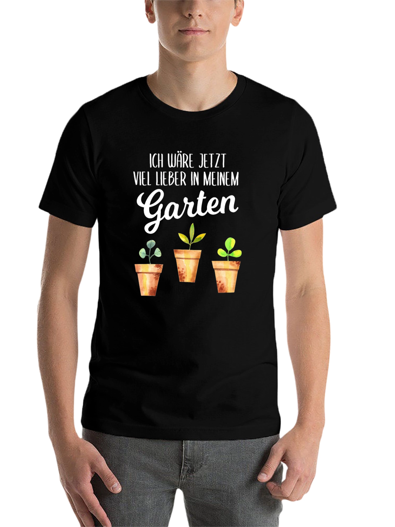 Black Ich Wäre Jetzt Viel Lieber in Meinem Garten T-Shirt view 7