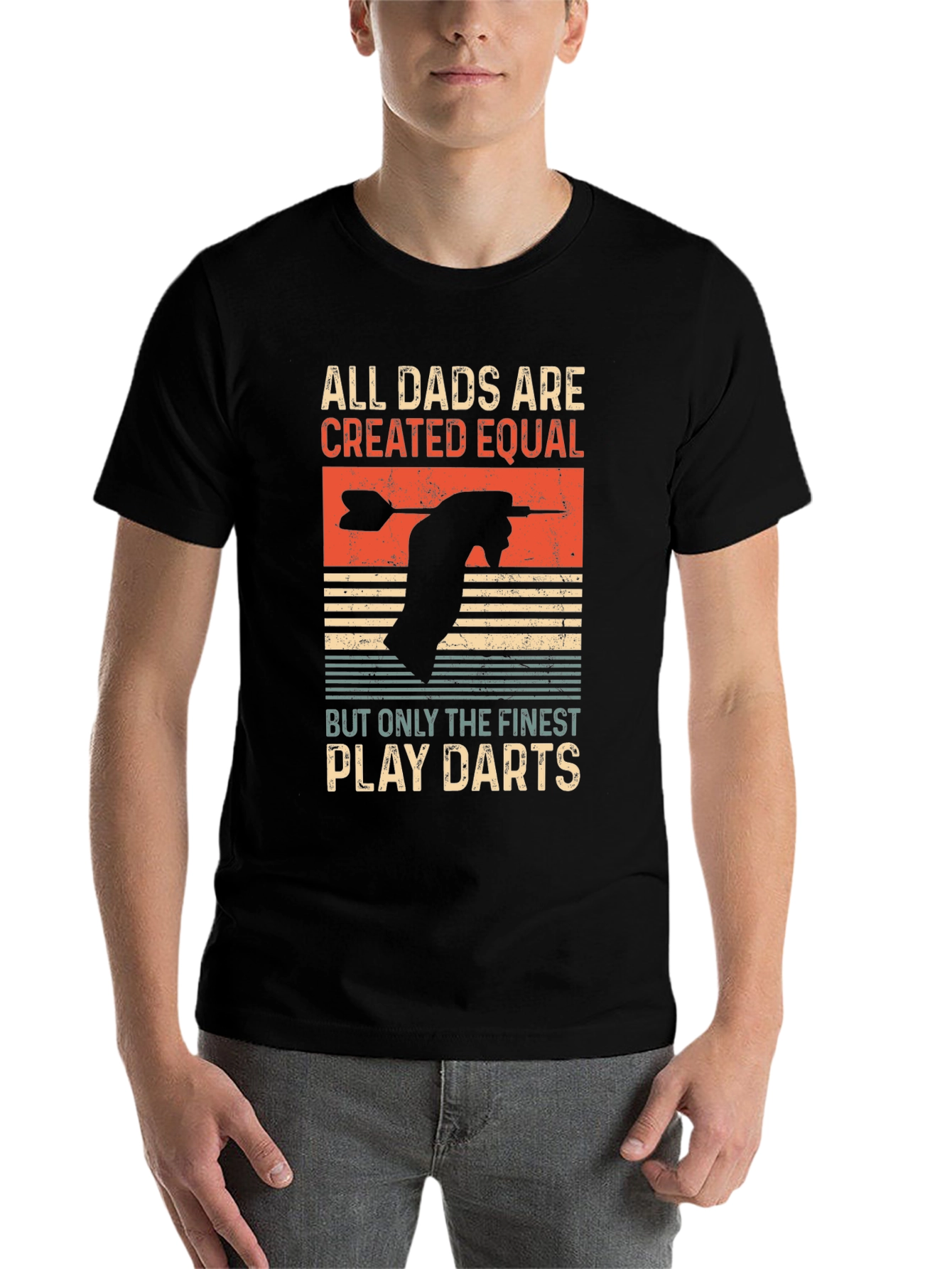 Black All Dads Are Created Equal Darts T-Shirt view 7