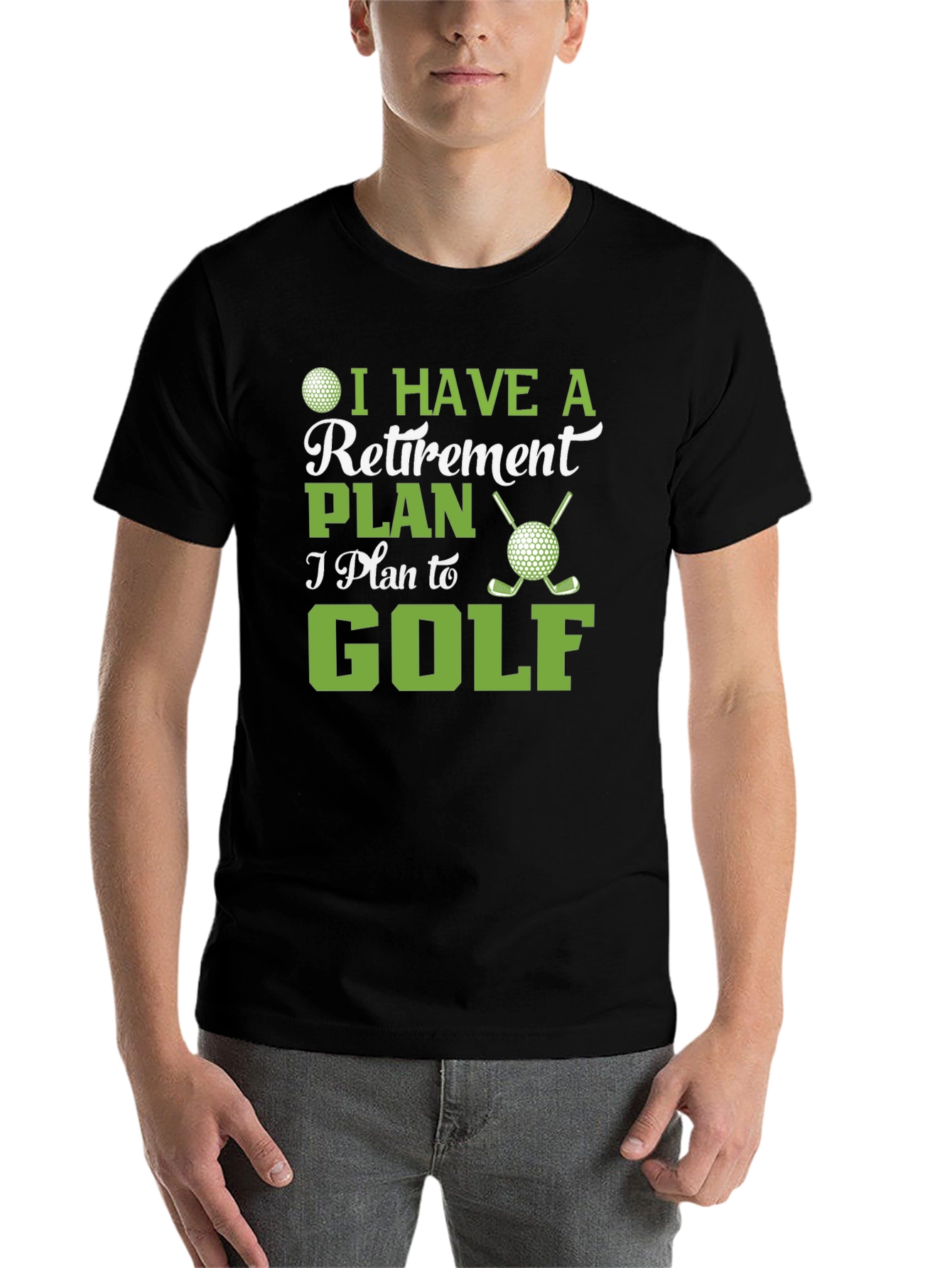 Black Retirement Plan Golf T-Shirt view 7