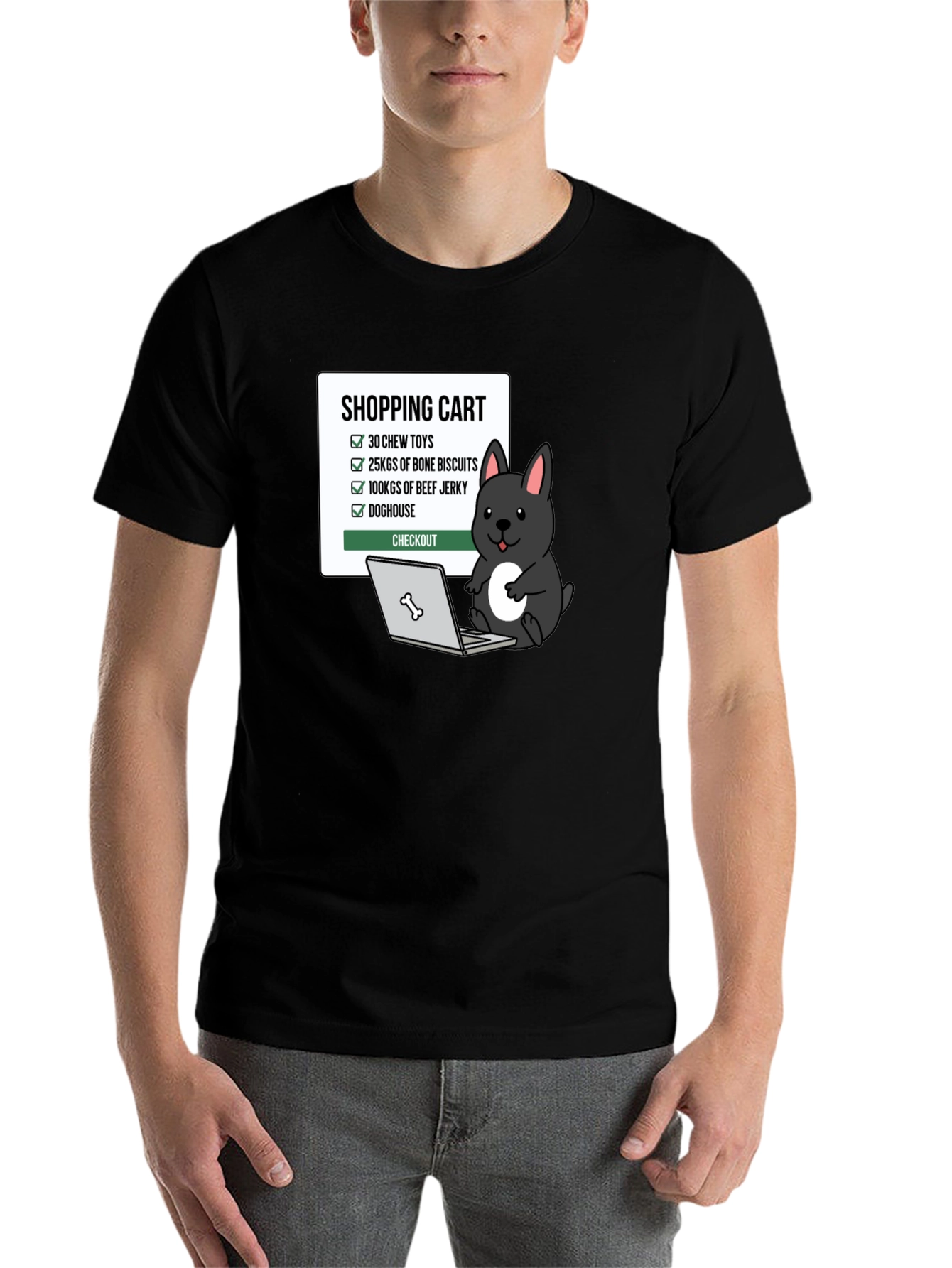 Funny Dog Shopping Cart T-Shirt - 7