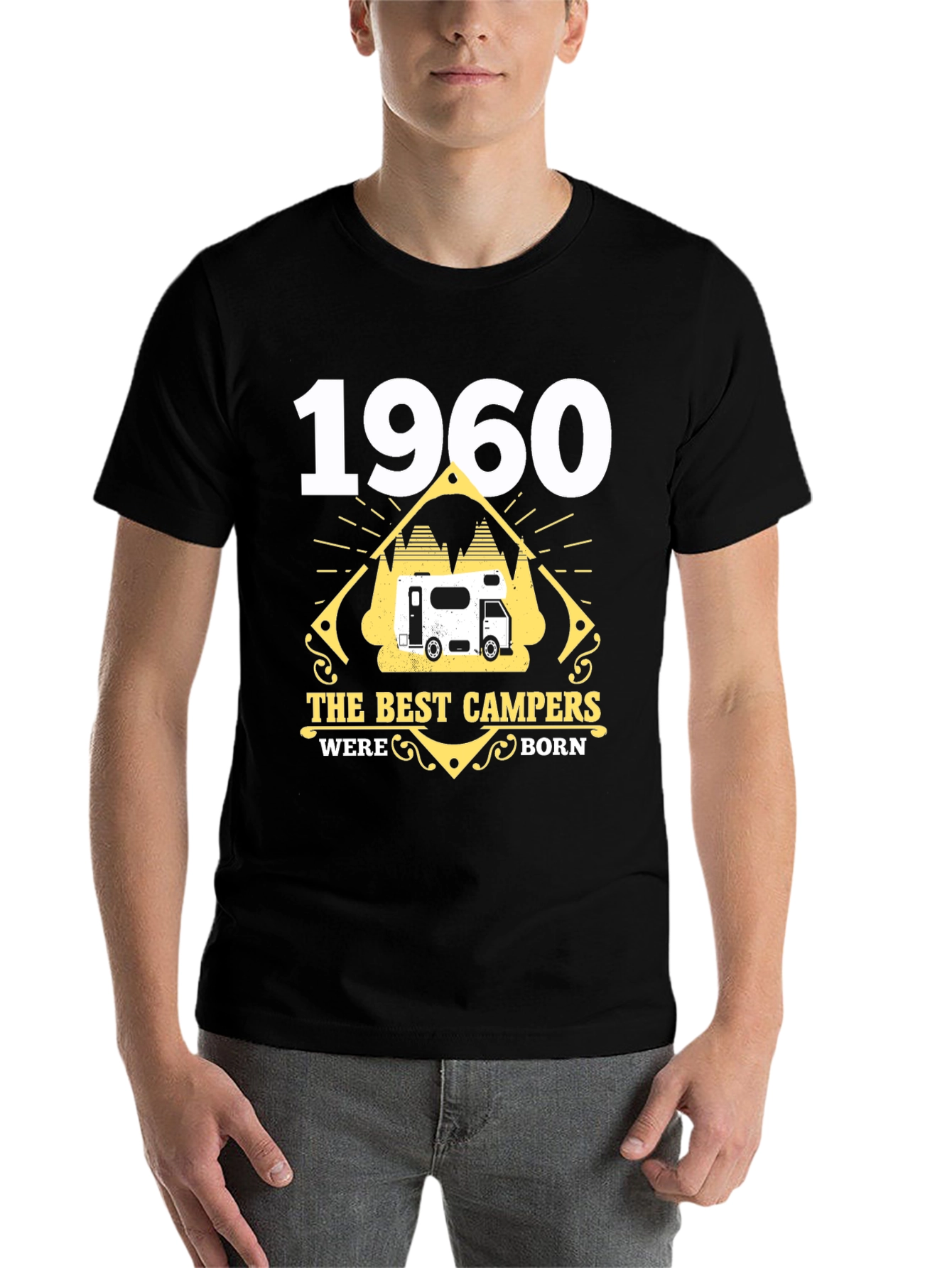 Black 1960 The Best Campers Were Born T-Shirt view 7
