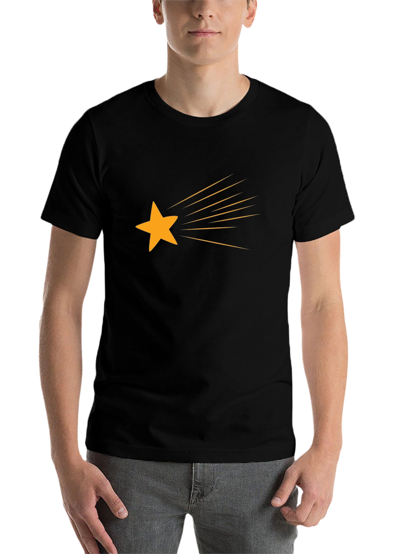 Black Shooting Star Graphic Tee - Black view 7