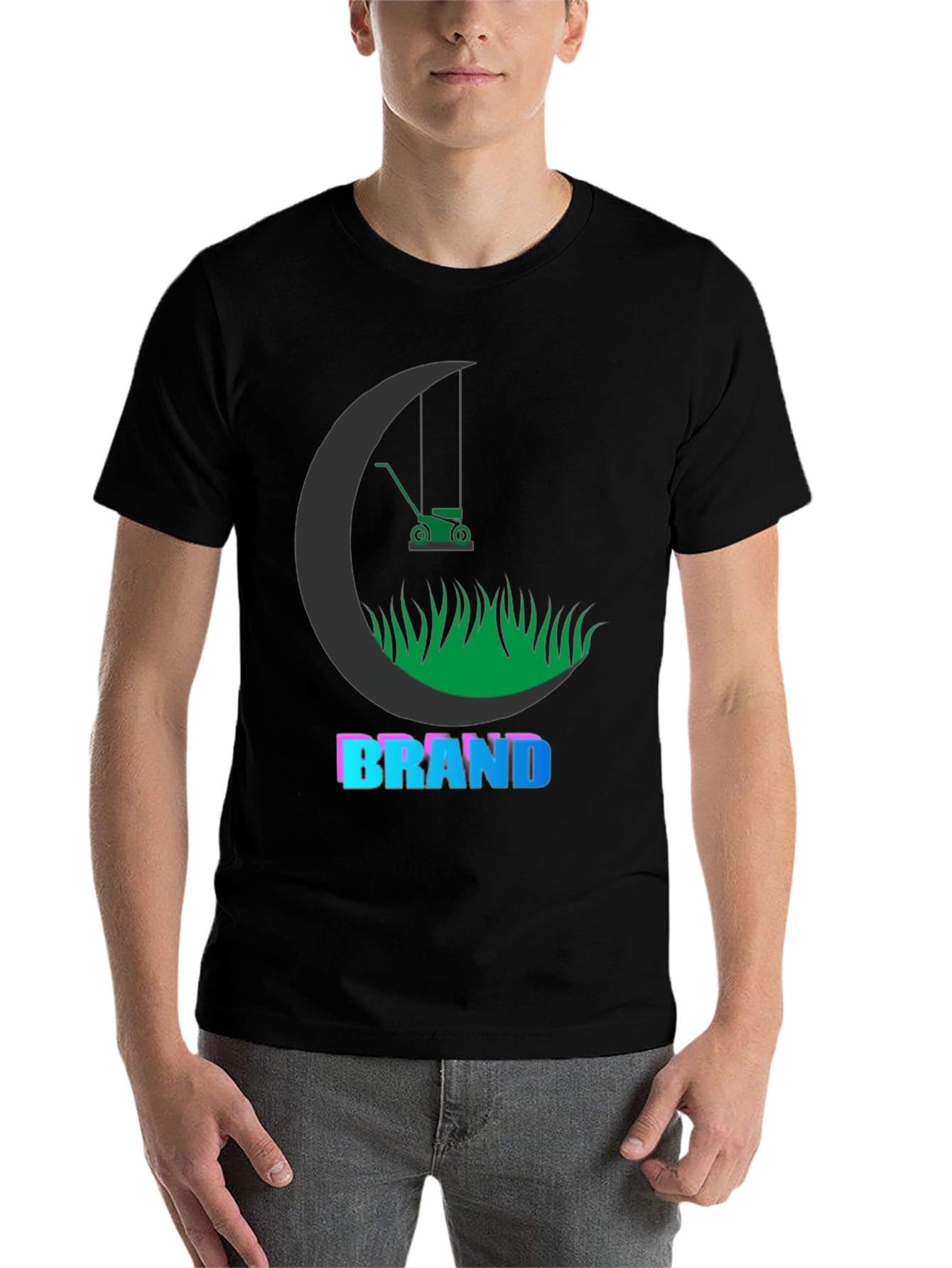 Black Lawnmower Graphic Tee - Cool Brand T-Shirt view 7