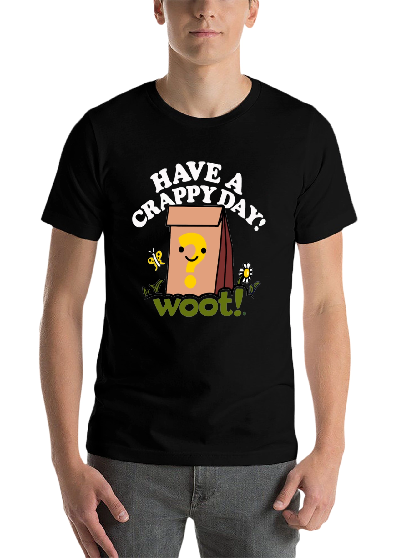 Black Have A Crappy Day T-Shirt - Woot Mystery Bag Graphic Tee view 7