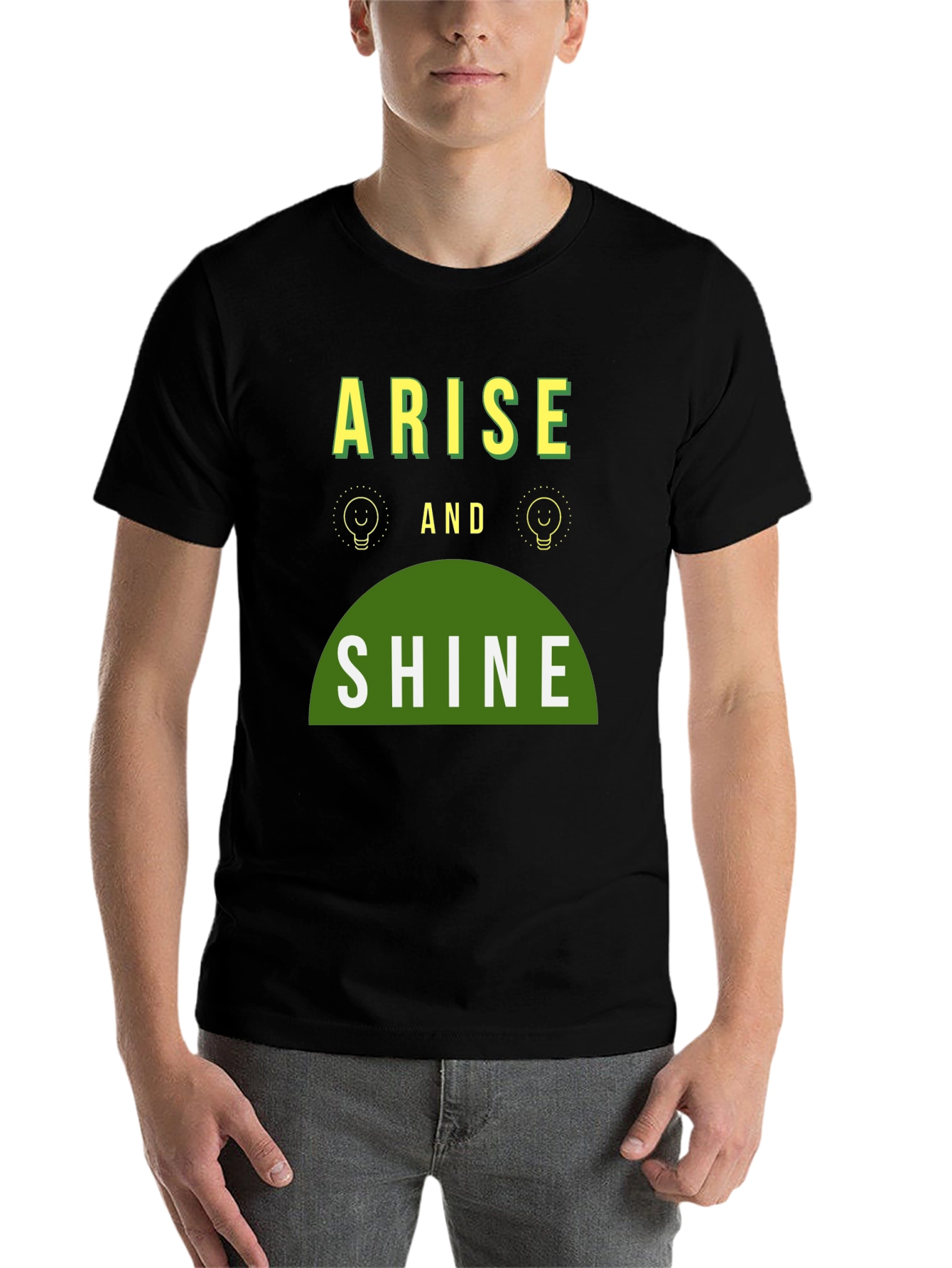 Black Arise and Shine Graphic Tee - Black Cotton Blend view 7