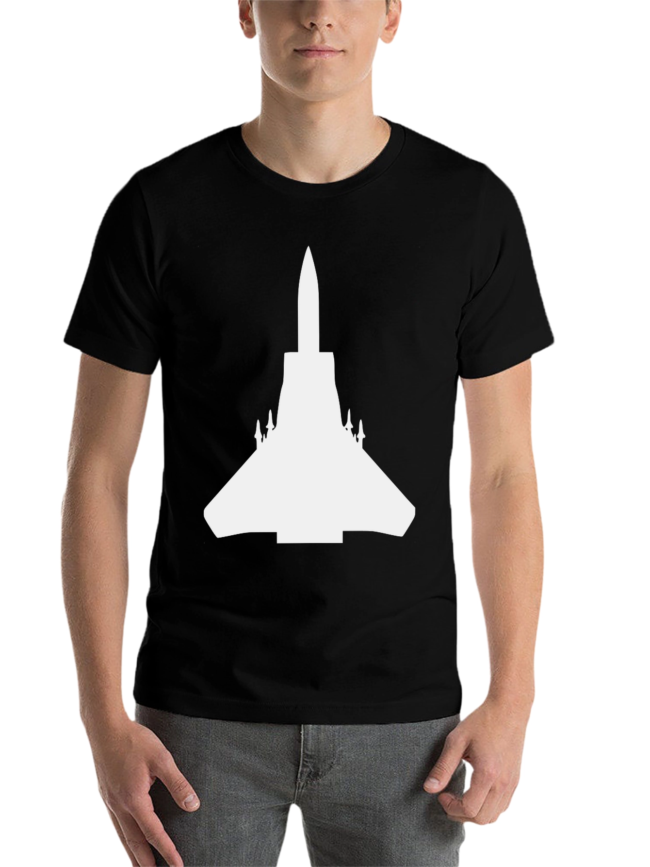 Black Fighter Jet Graphic Tee - Classic Black view 7