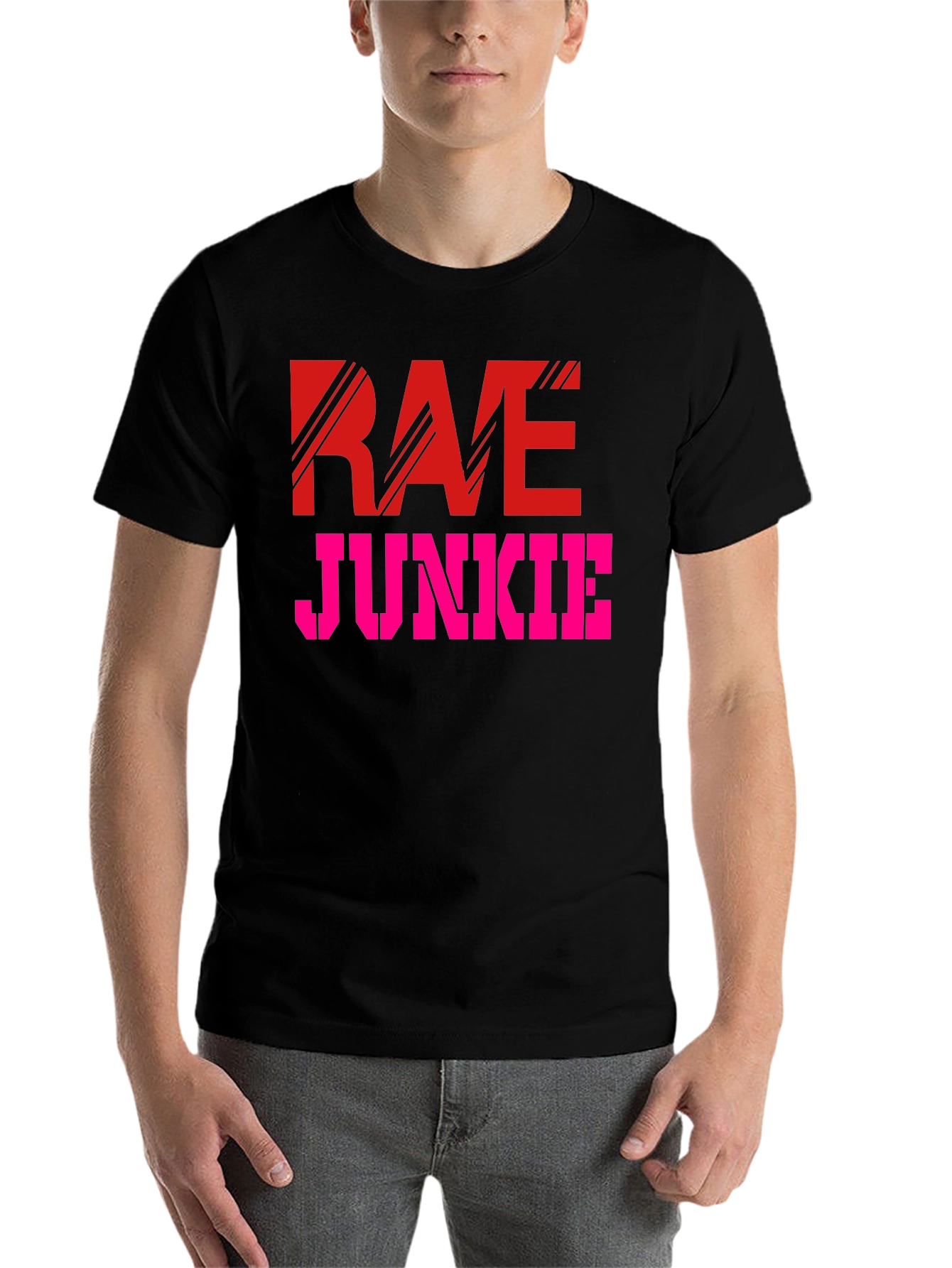 Black Rae Junkie Graphic T-Shirt - Black view 7