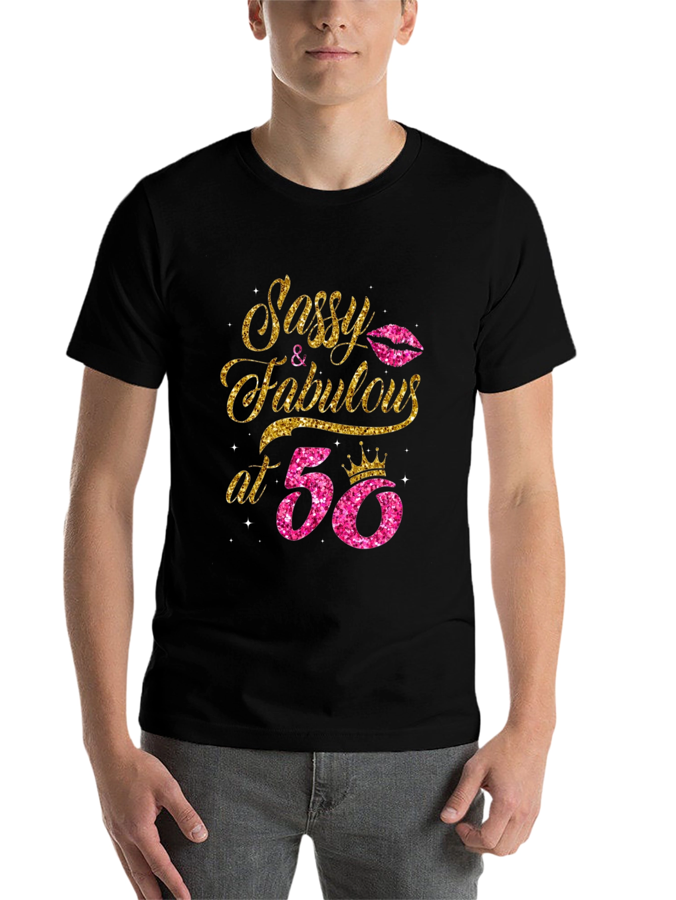 Black Sassy & Fabulous at 50 Birthday T-Shirt view 7