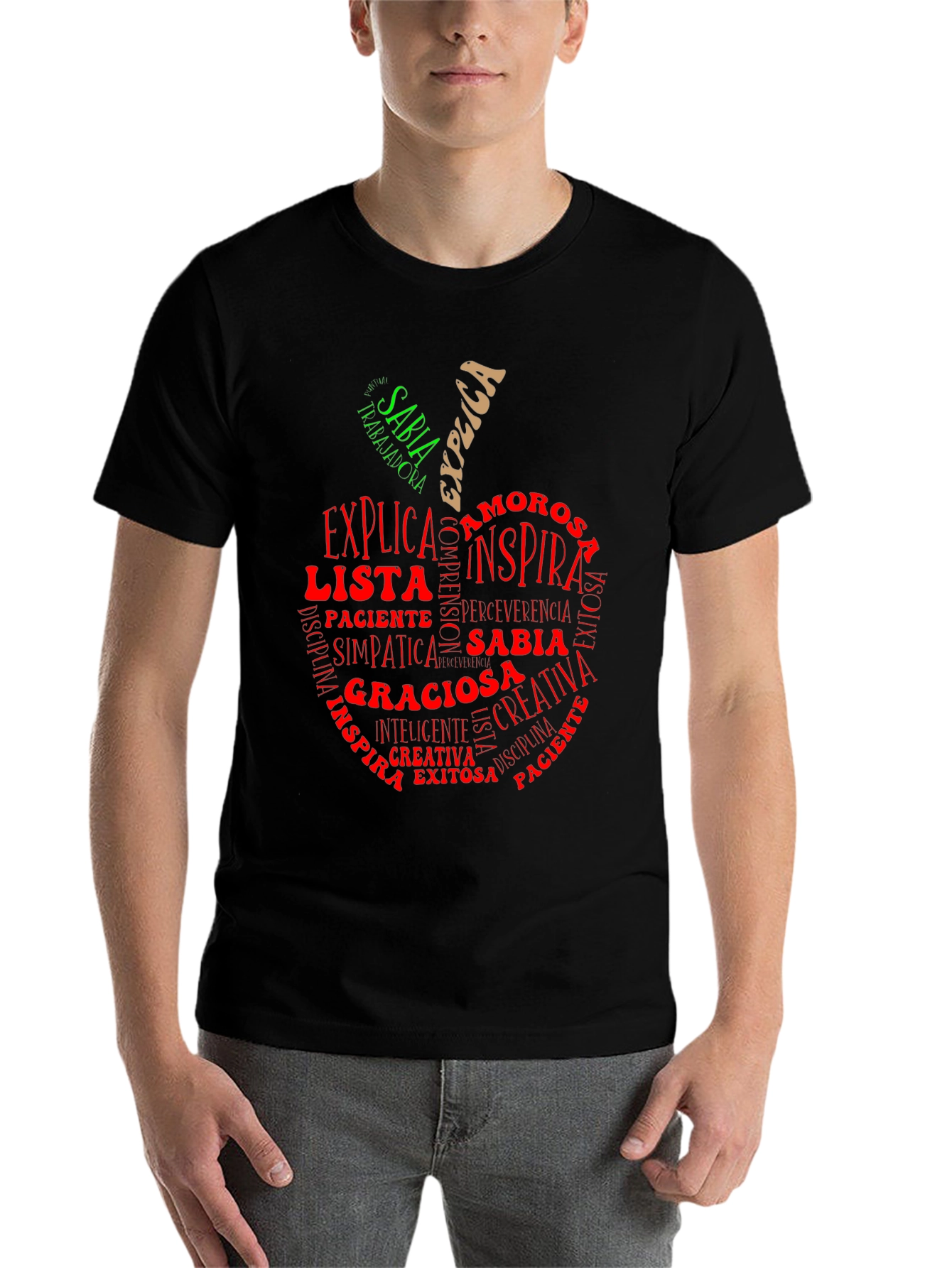 Black Teacher Appreciation Apple Graphic Tee view 7