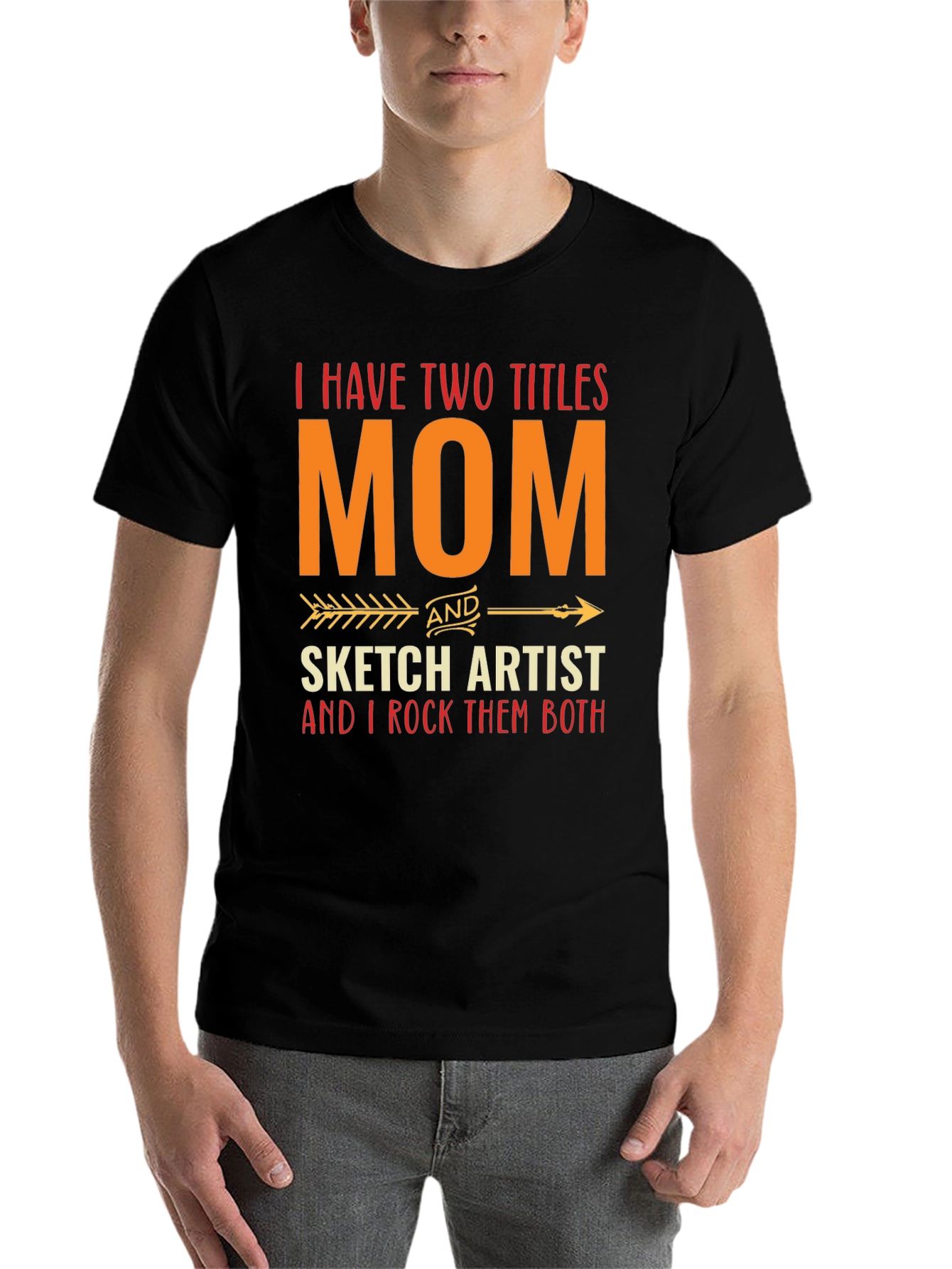 Black Mom and Sketch Artist Graphic T-Shirt view 7