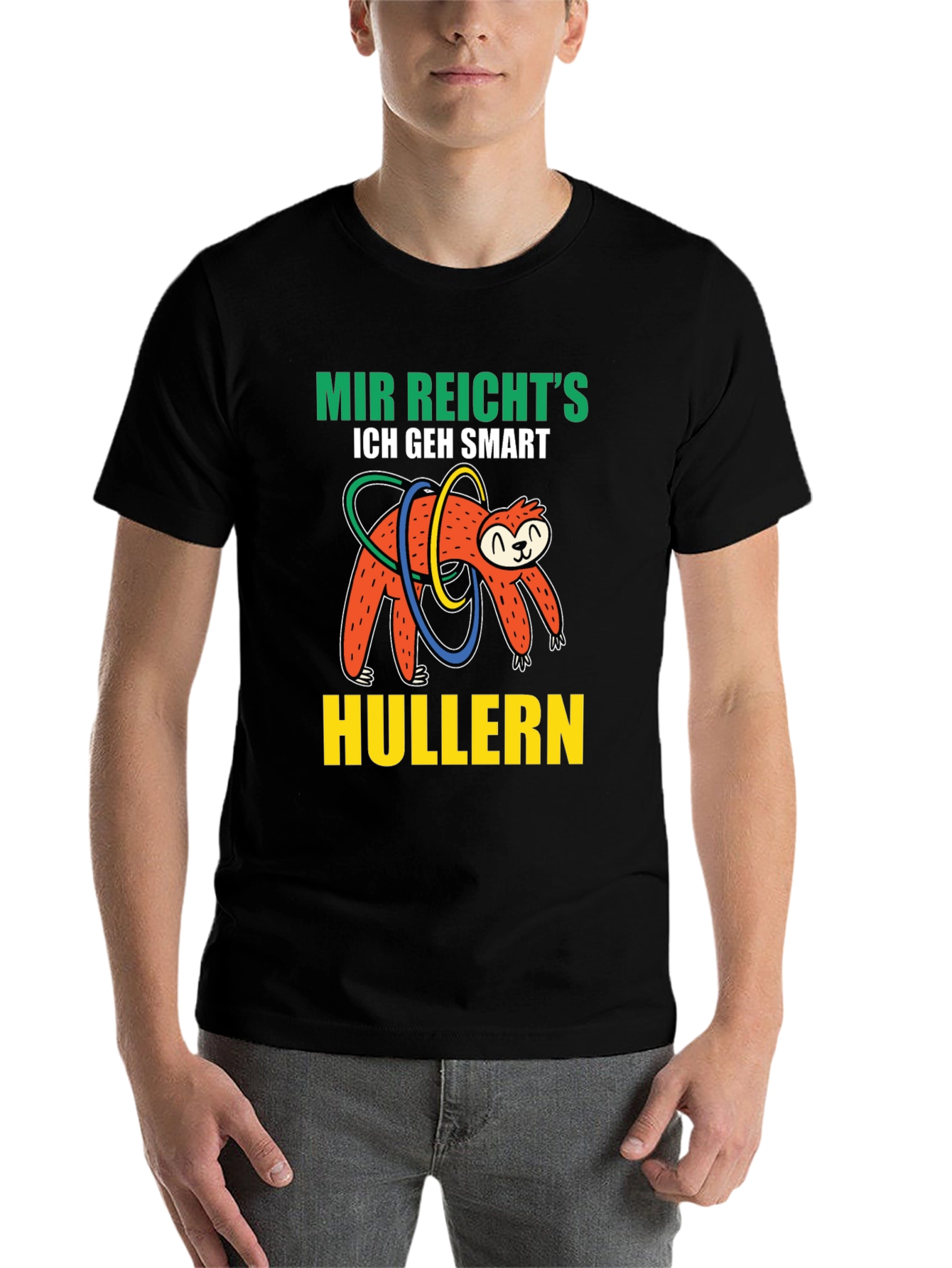 Black Mir Reicht's Sloth Hulla Hooping T-Shirt view 7