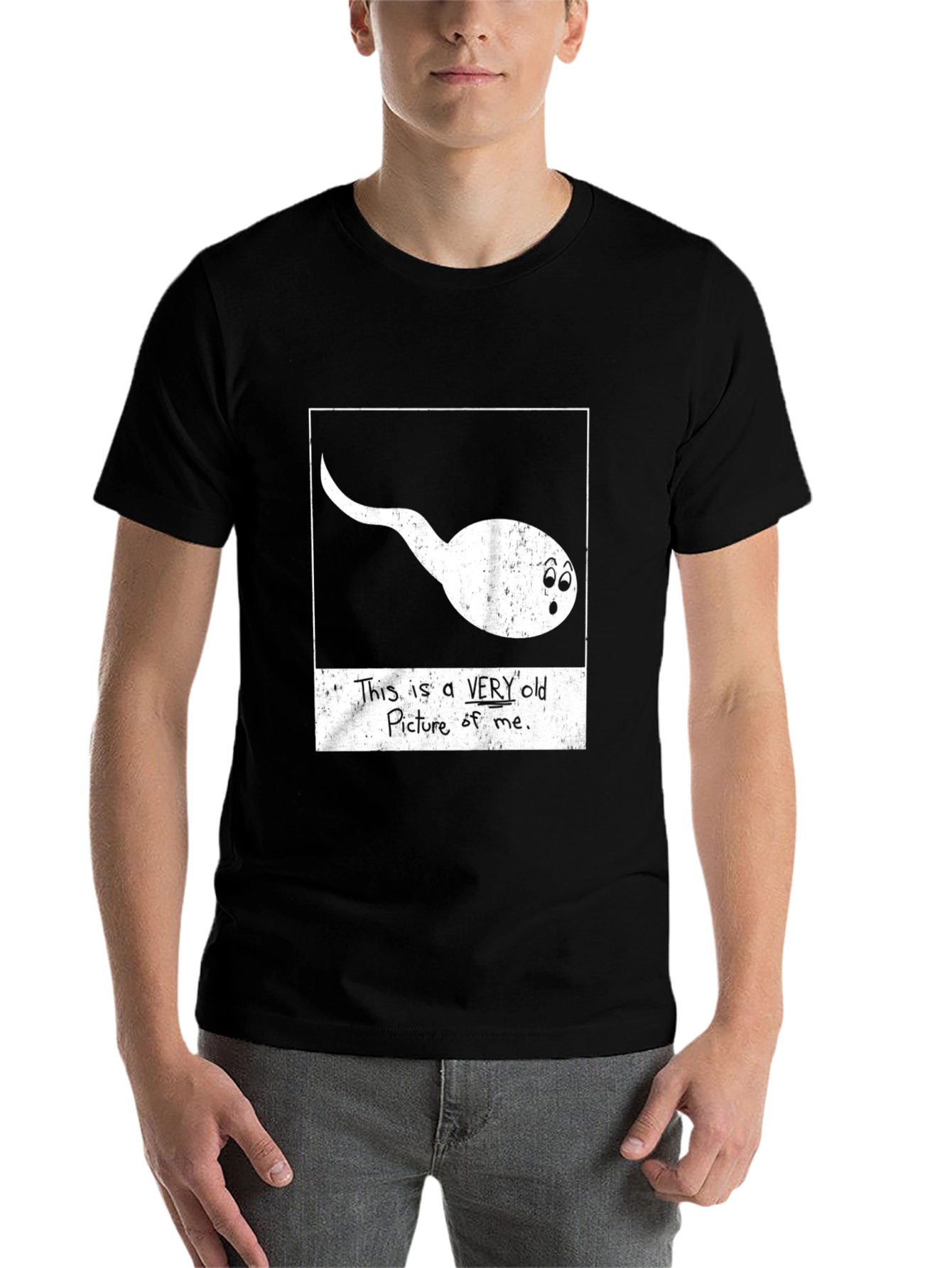Black Funny Sperm 'Old Picture of Me' Graphic Tee view 7