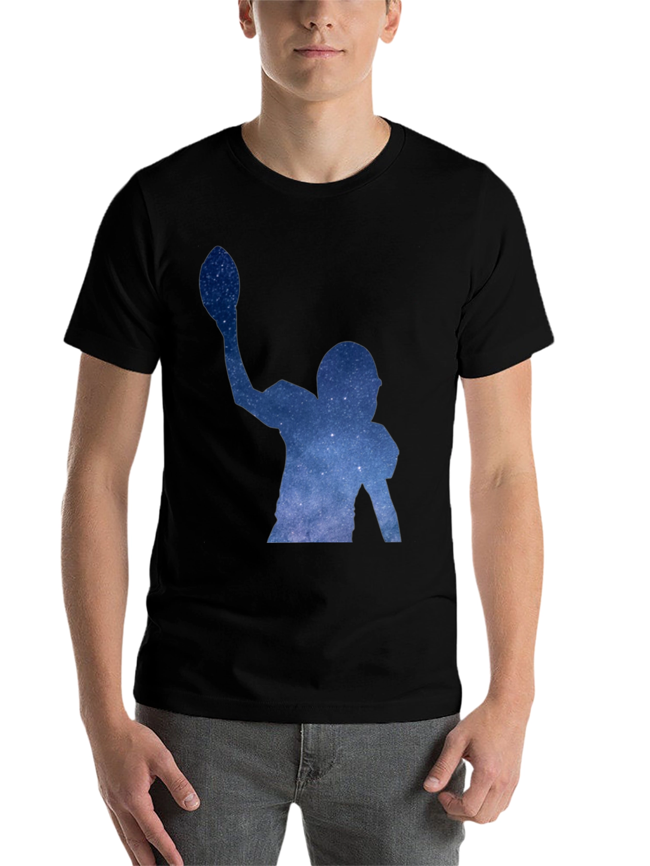 Black Football Starry Night T-Shirt view 7