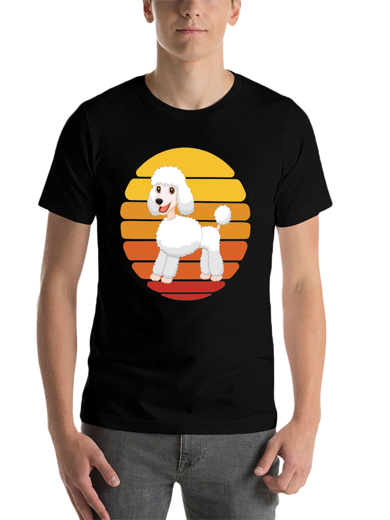 Black Poodle Sunset Graphic Tee view 7