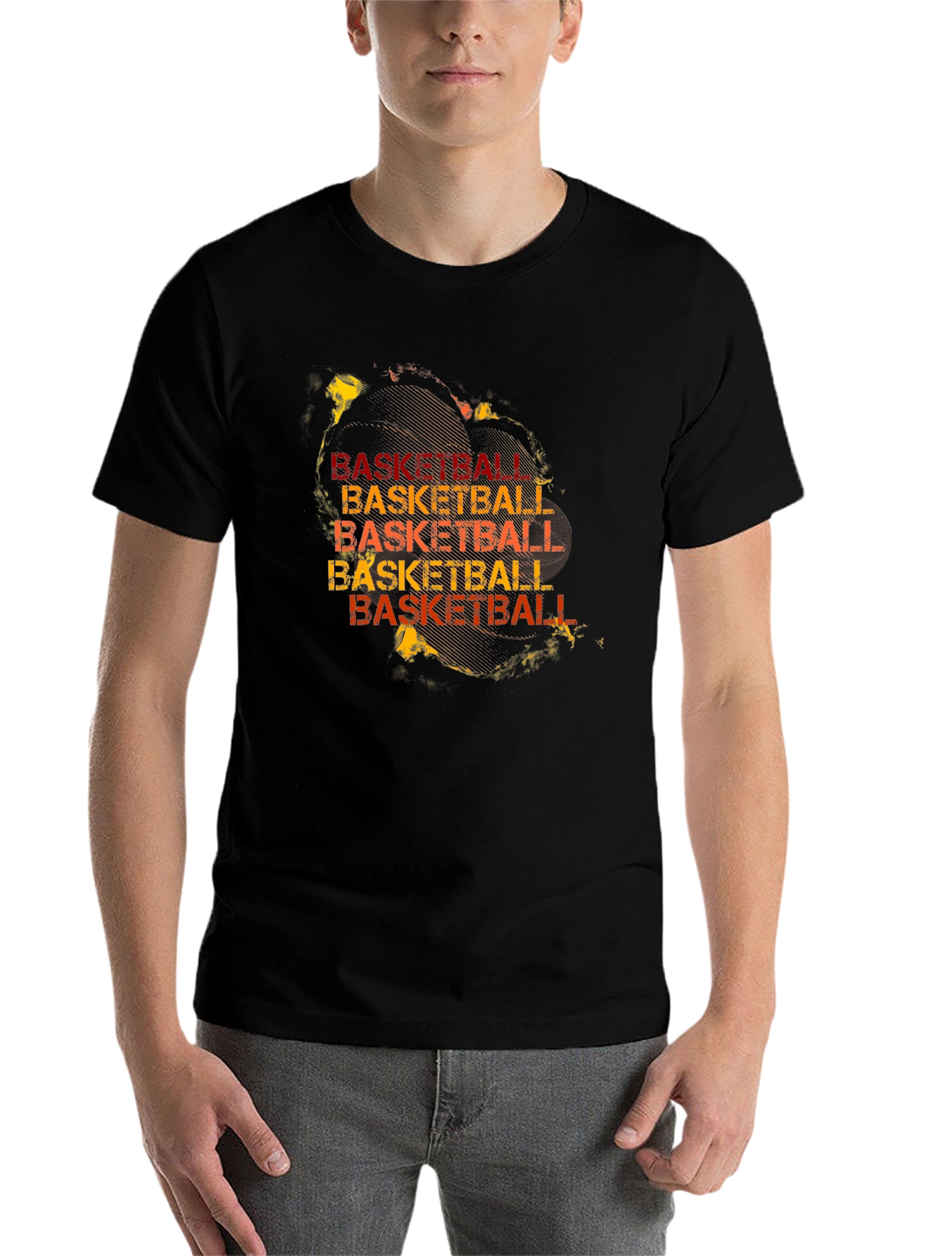 Black Basketball Graphic Print T-Shirt view 7