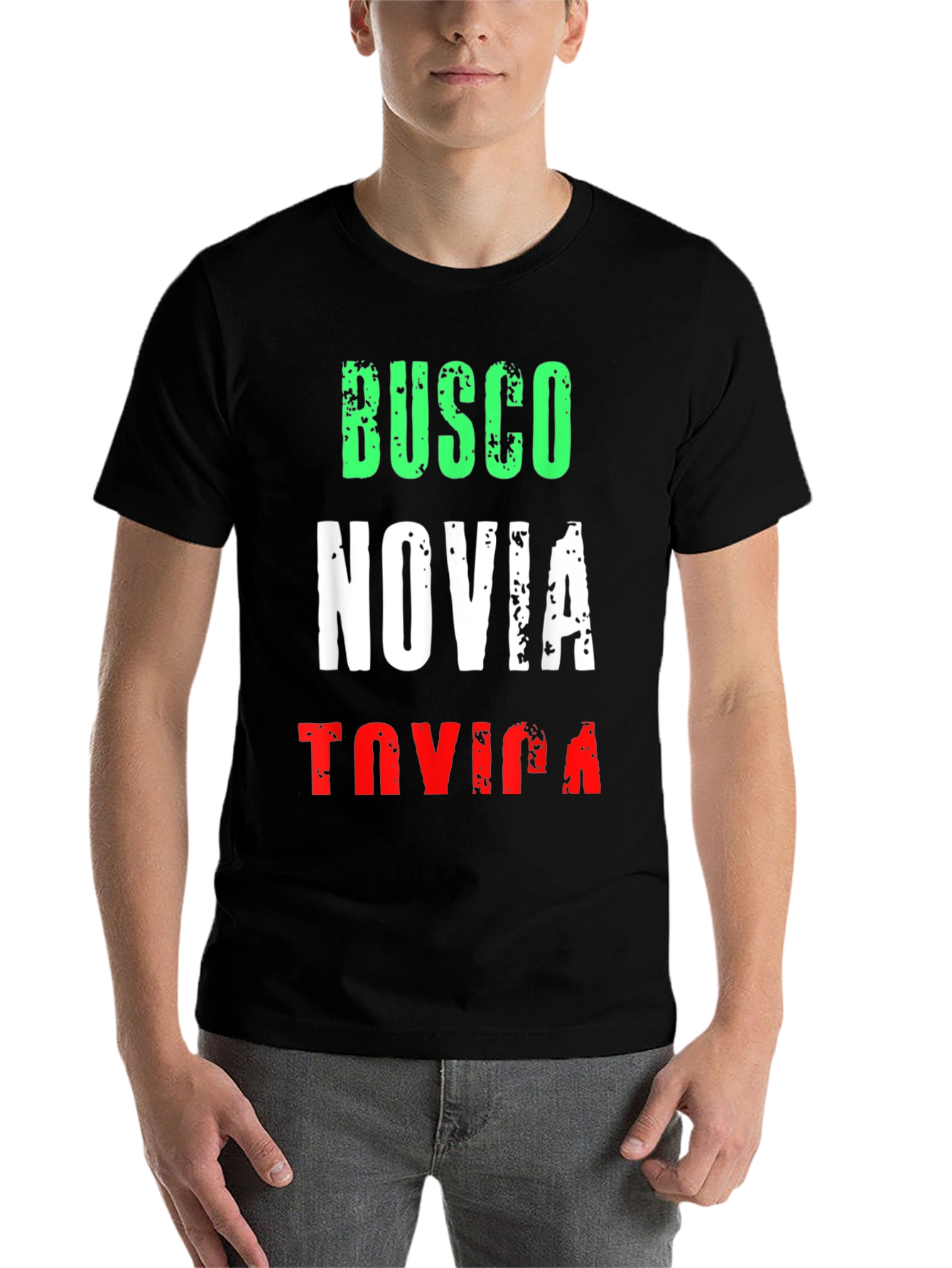 Black Funny "Busco Novia" T-Shirt - Novelty Bachelor Tee view 7