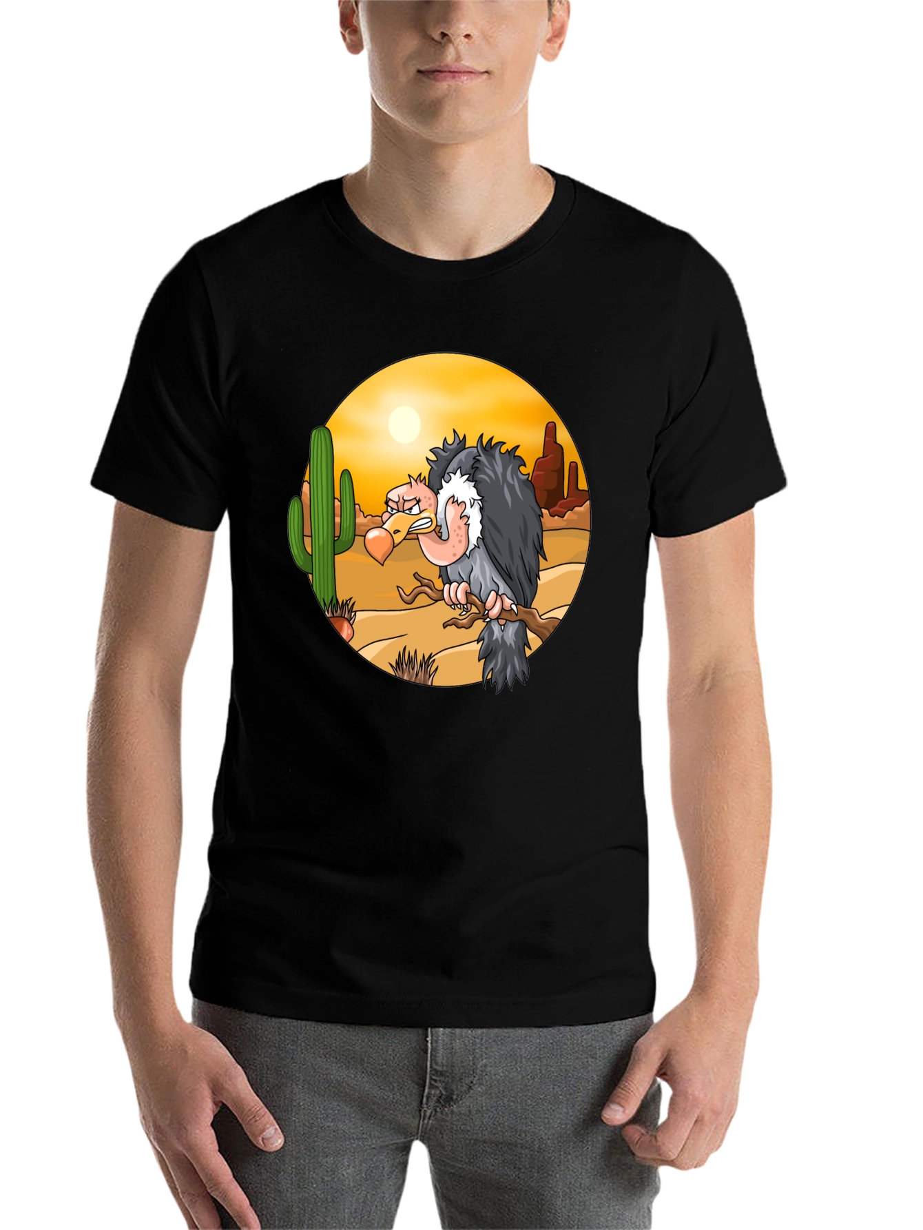Black Desert Vulture Graphic T-Shirt view 7