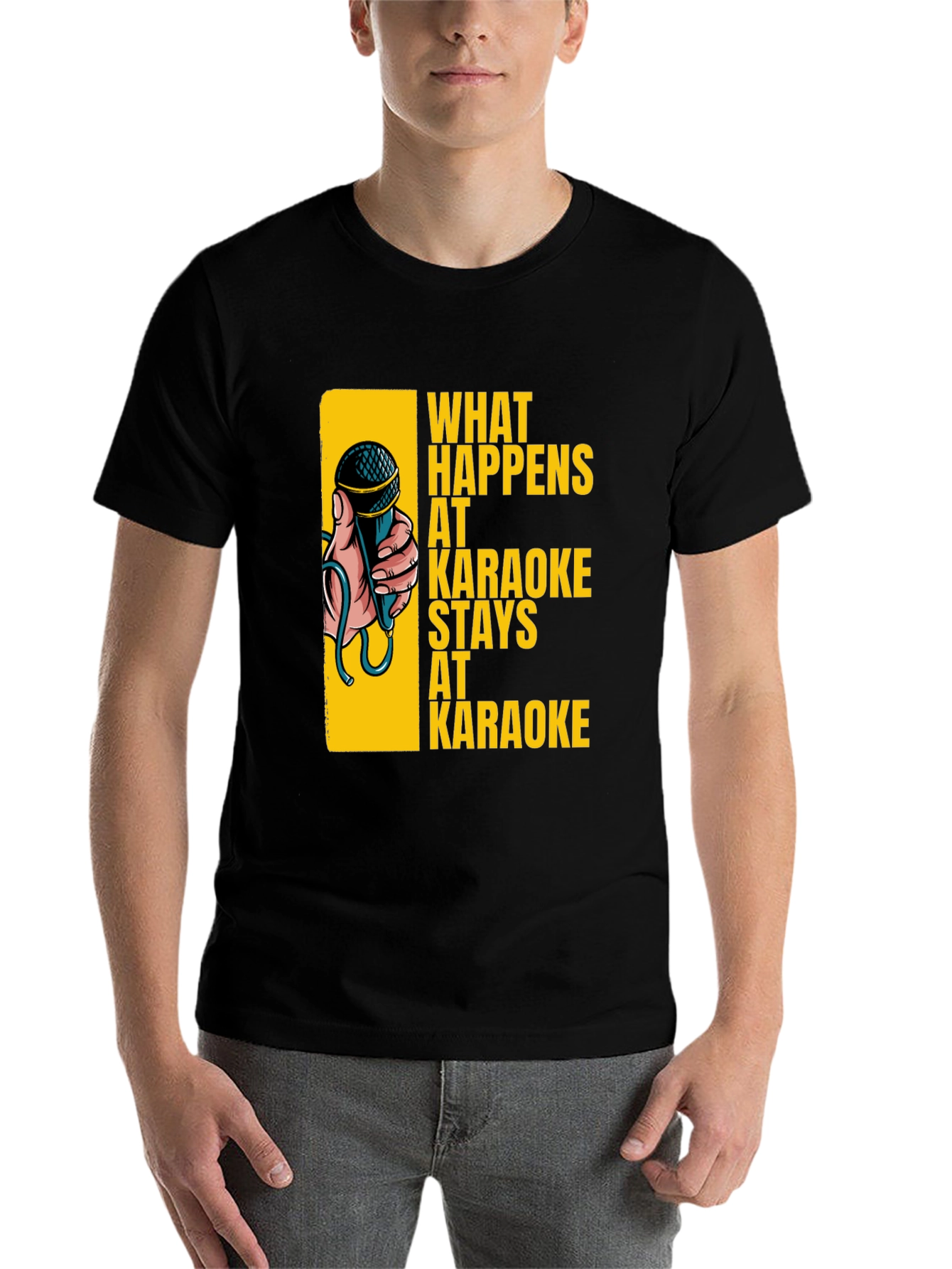 Black Karaoke T-Shirt: What Happens at Karaoke Stays at Karaoke view 7