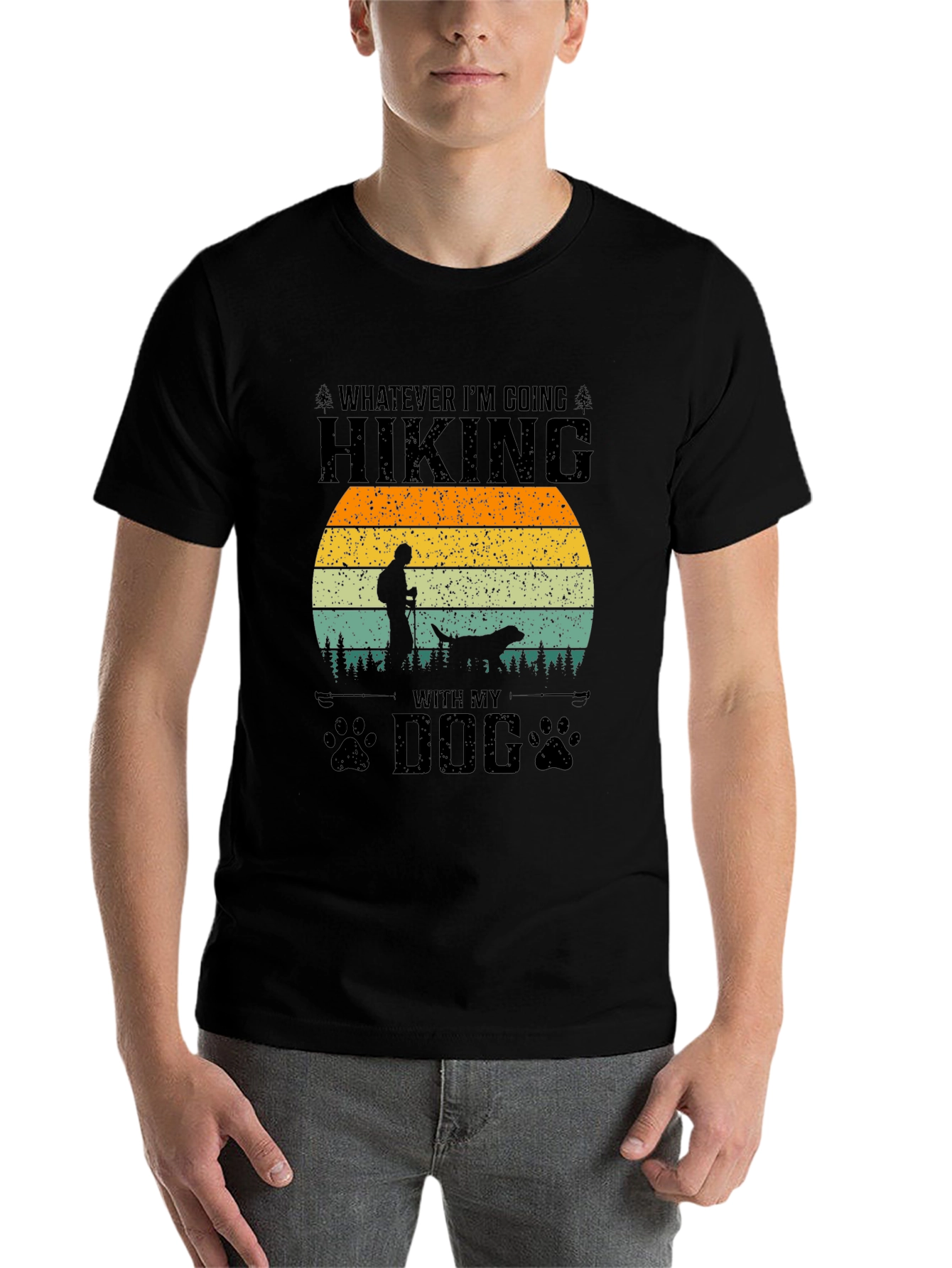 Black Hiking With My Dog Graphic Tee view 7