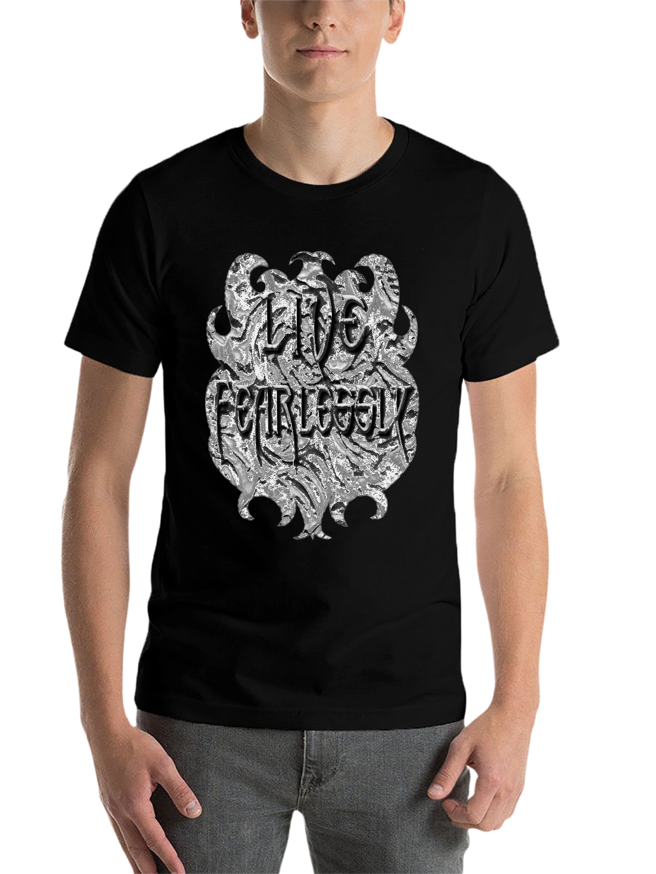 Black Live Fearlessly Graphic T-Shirt view 7