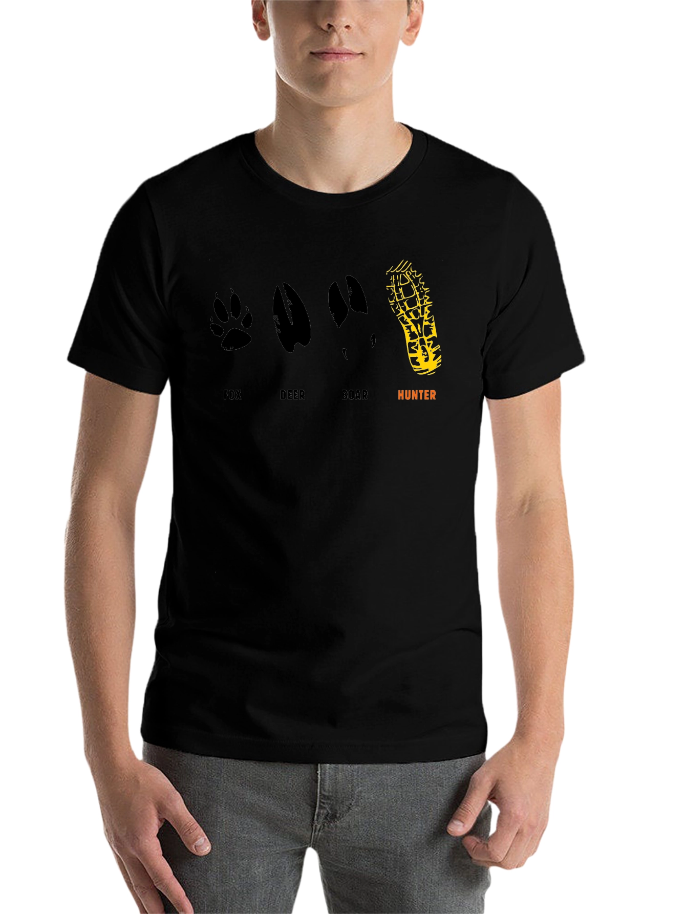 Black Hunter Animal Track Graphic Tee - Black view 7