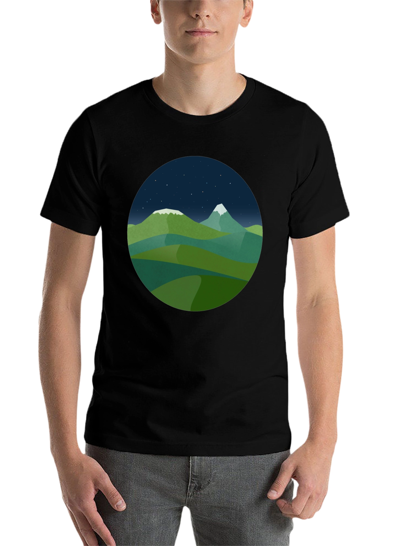 Black Mountain Vista Graphic Tee - Black Cotton Blend view 7