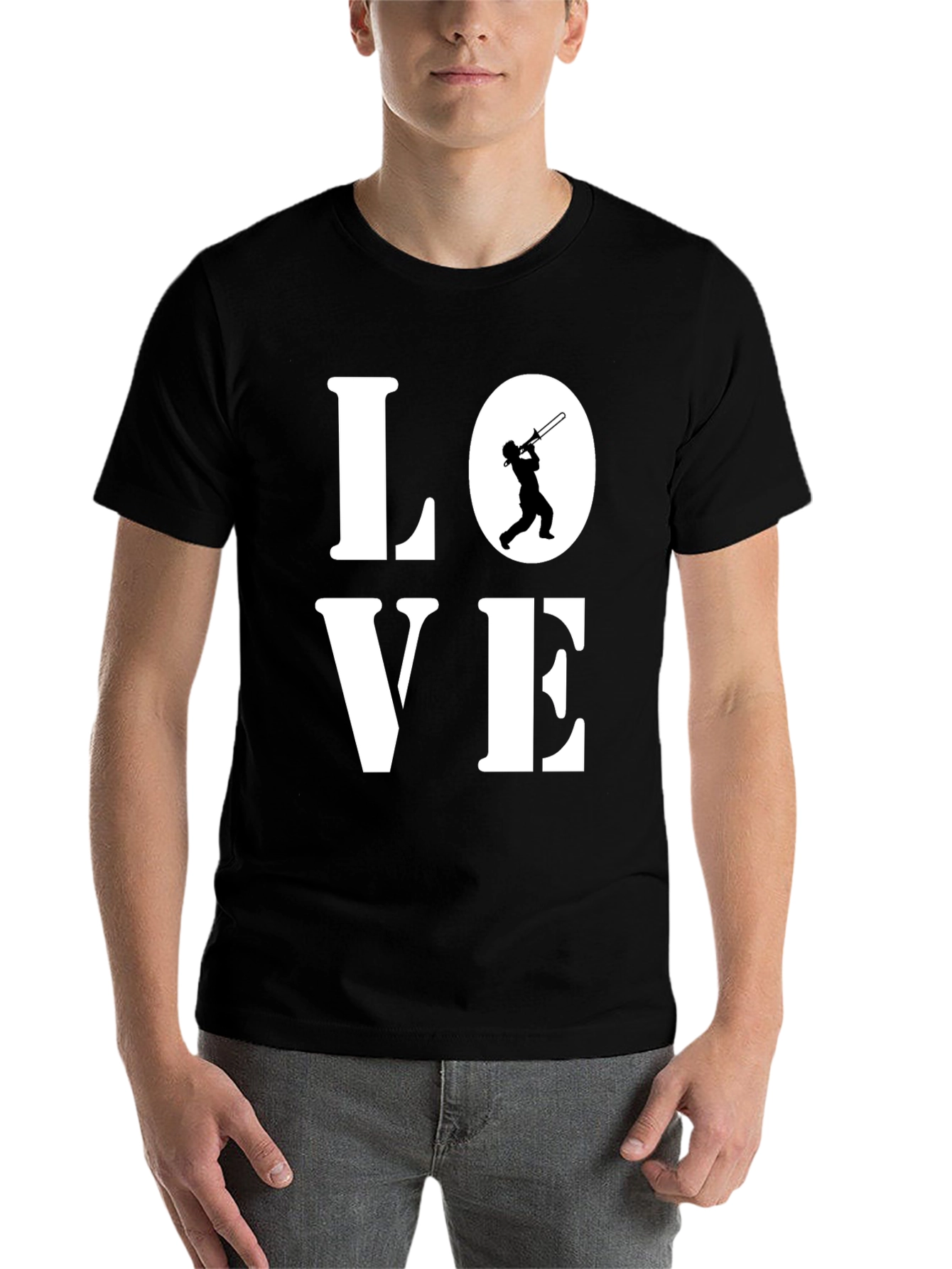 Black Love Trombone T-Shirt - Music Lover Tee view 7