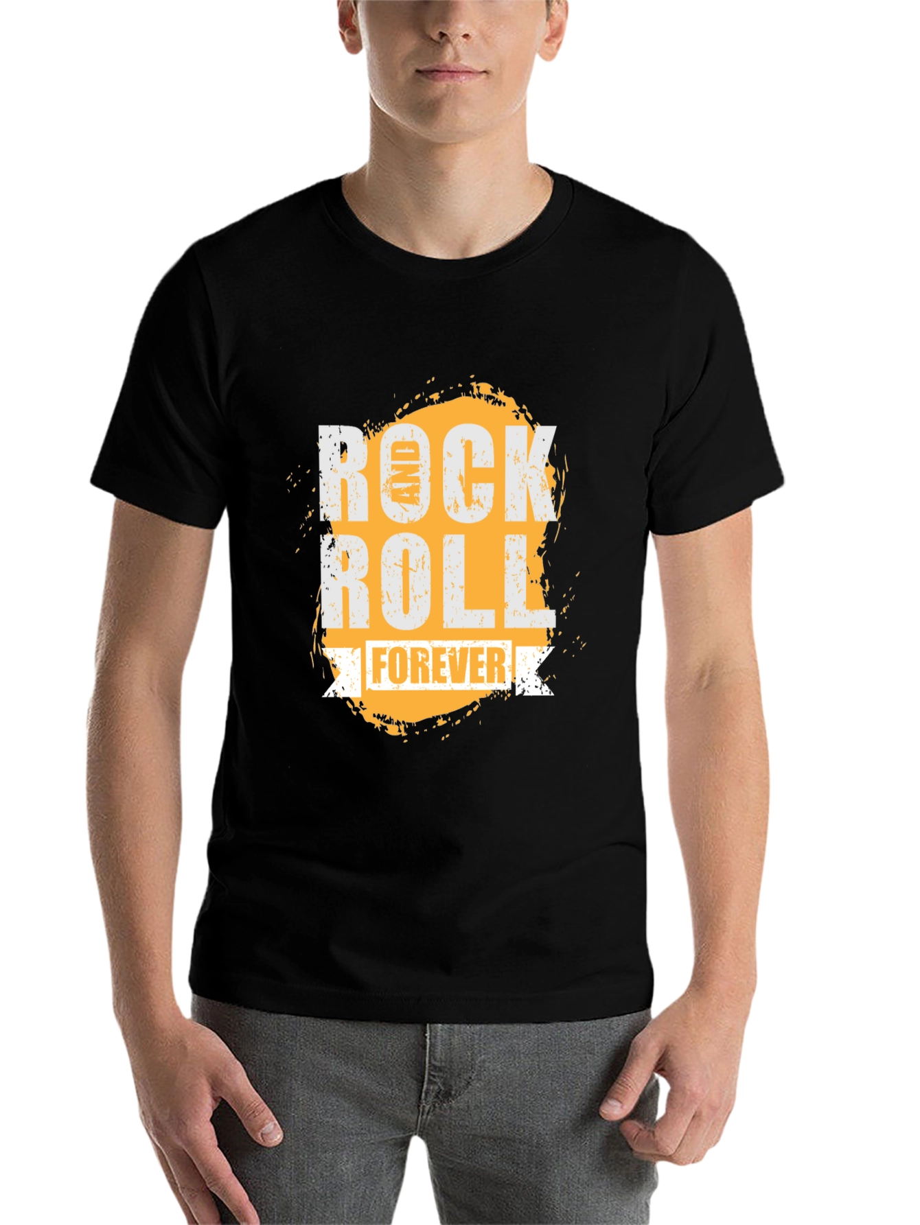 Black Rock and Roll Forever Graphic T-Shirt view 7