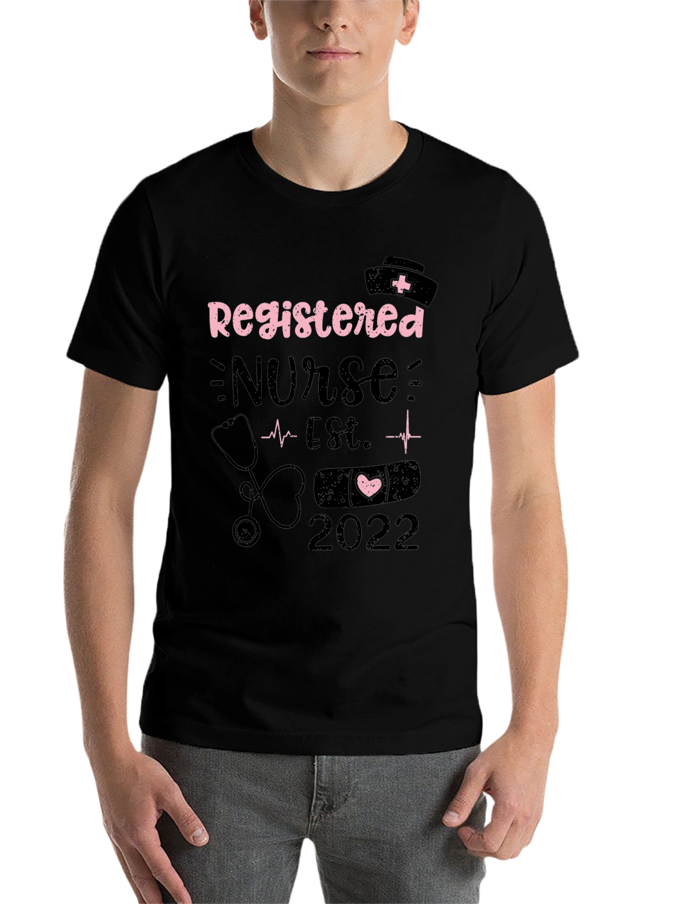 Black Registered Nurse Est. 2022 T-Shirt - Medical Professional Tee view 7