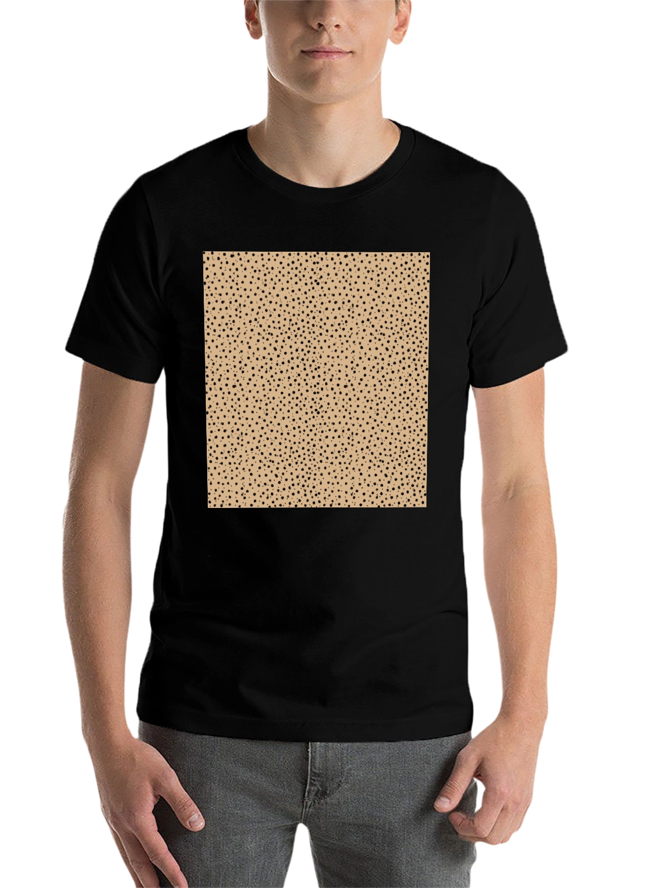Black Unique Pattern Tee - Stylish & Comfortable Black T-Shirt view 7