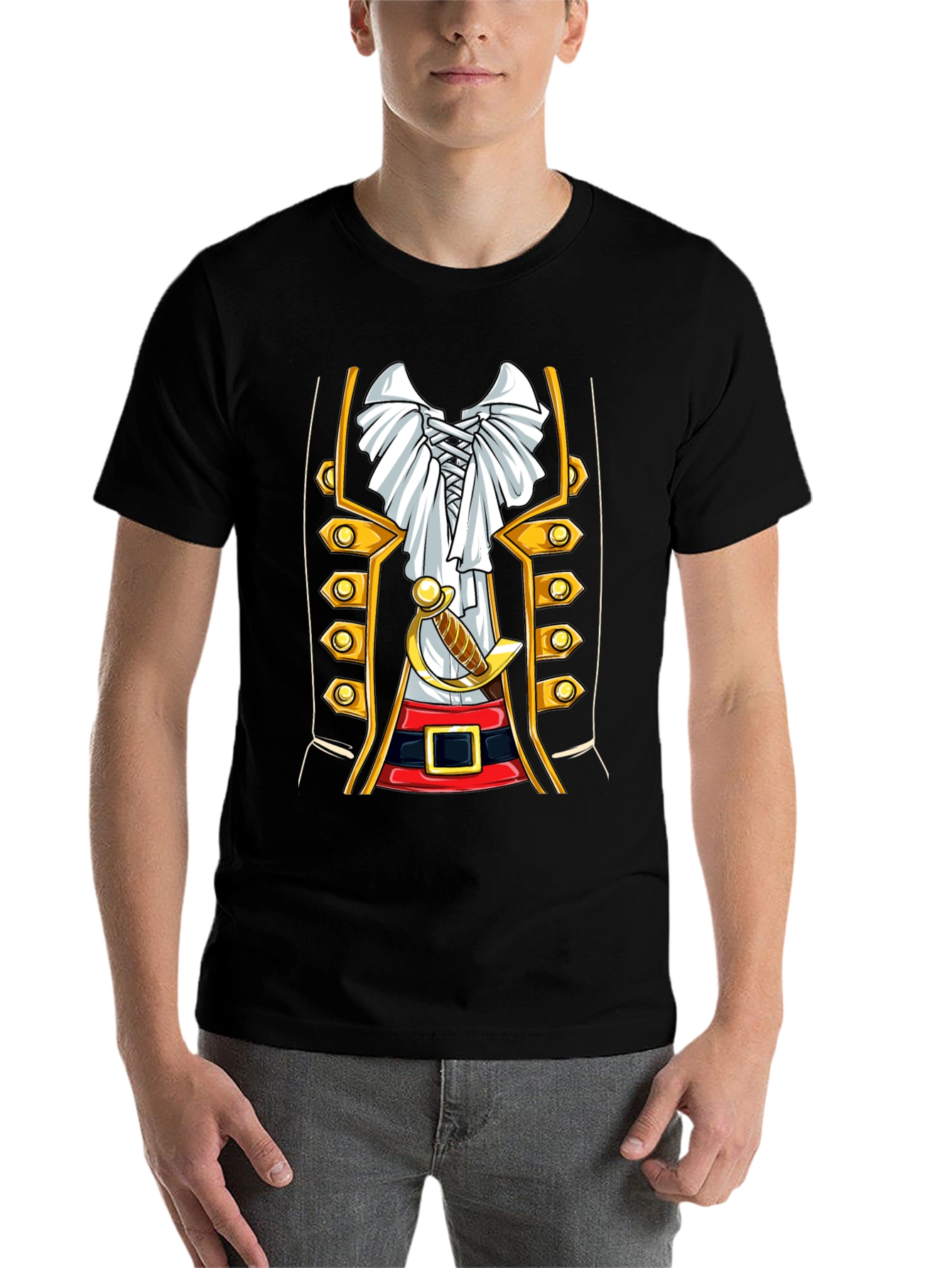 Black Pirate Costume T-Shirt - Party Ready view 7