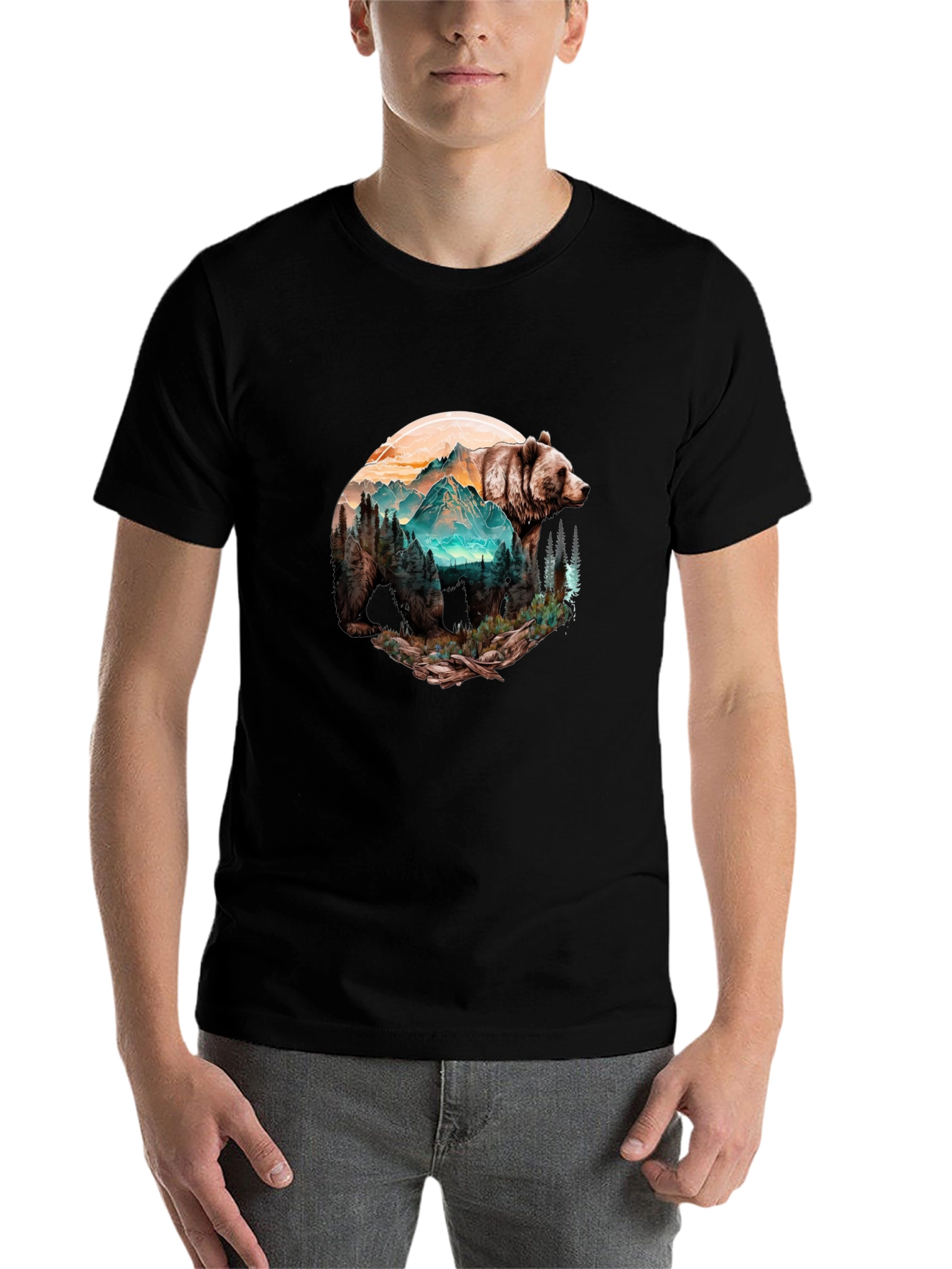 Bear Mountain Graphic Black T-Shirt - 7