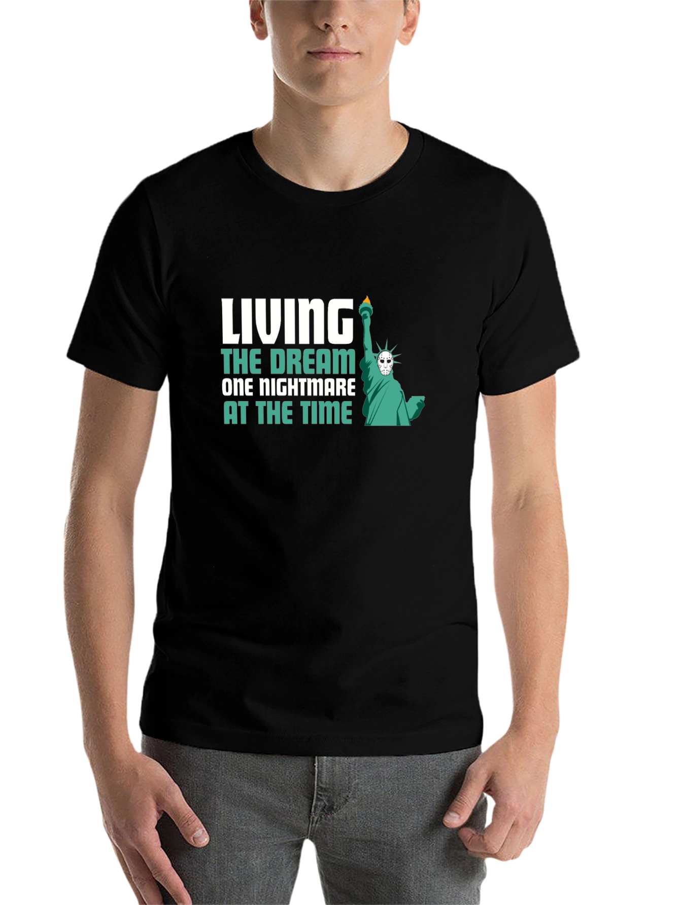 Black Living the Dream Nightmare T-Shirt view 7