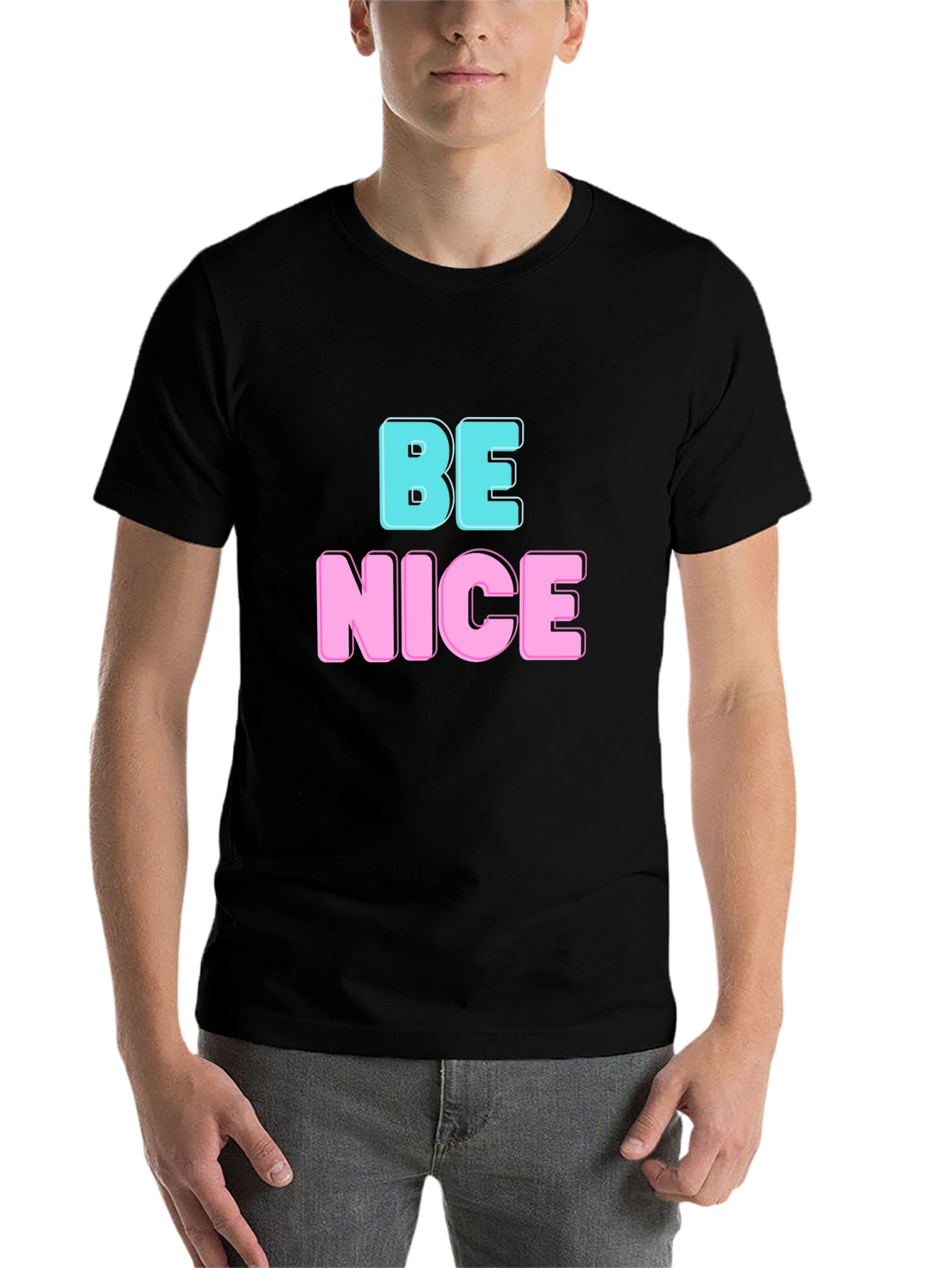 Black Be Nice Graphic T-Shirt - Casual Comfort Fit view 7