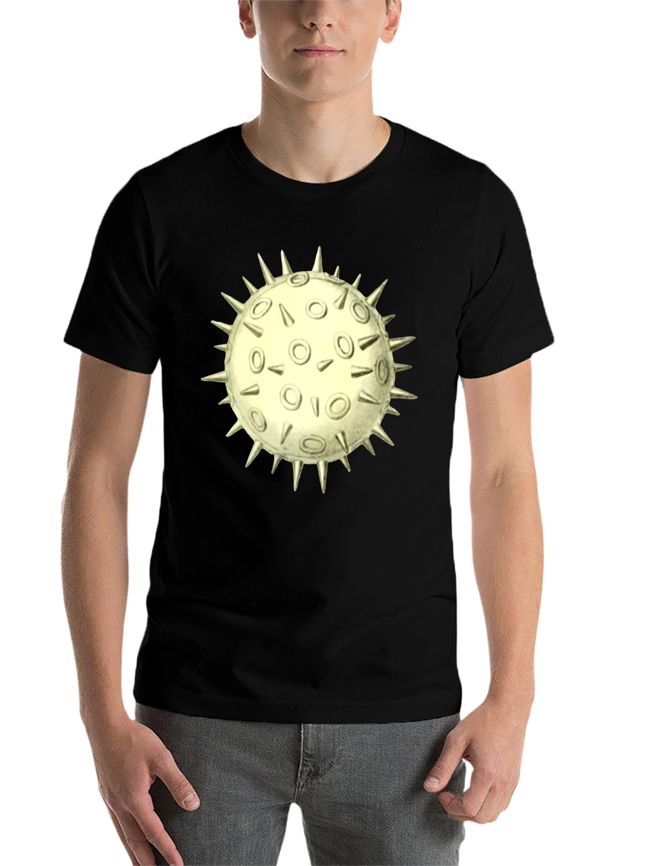 Black Spiky Orb Graphic T-Shirt view 7