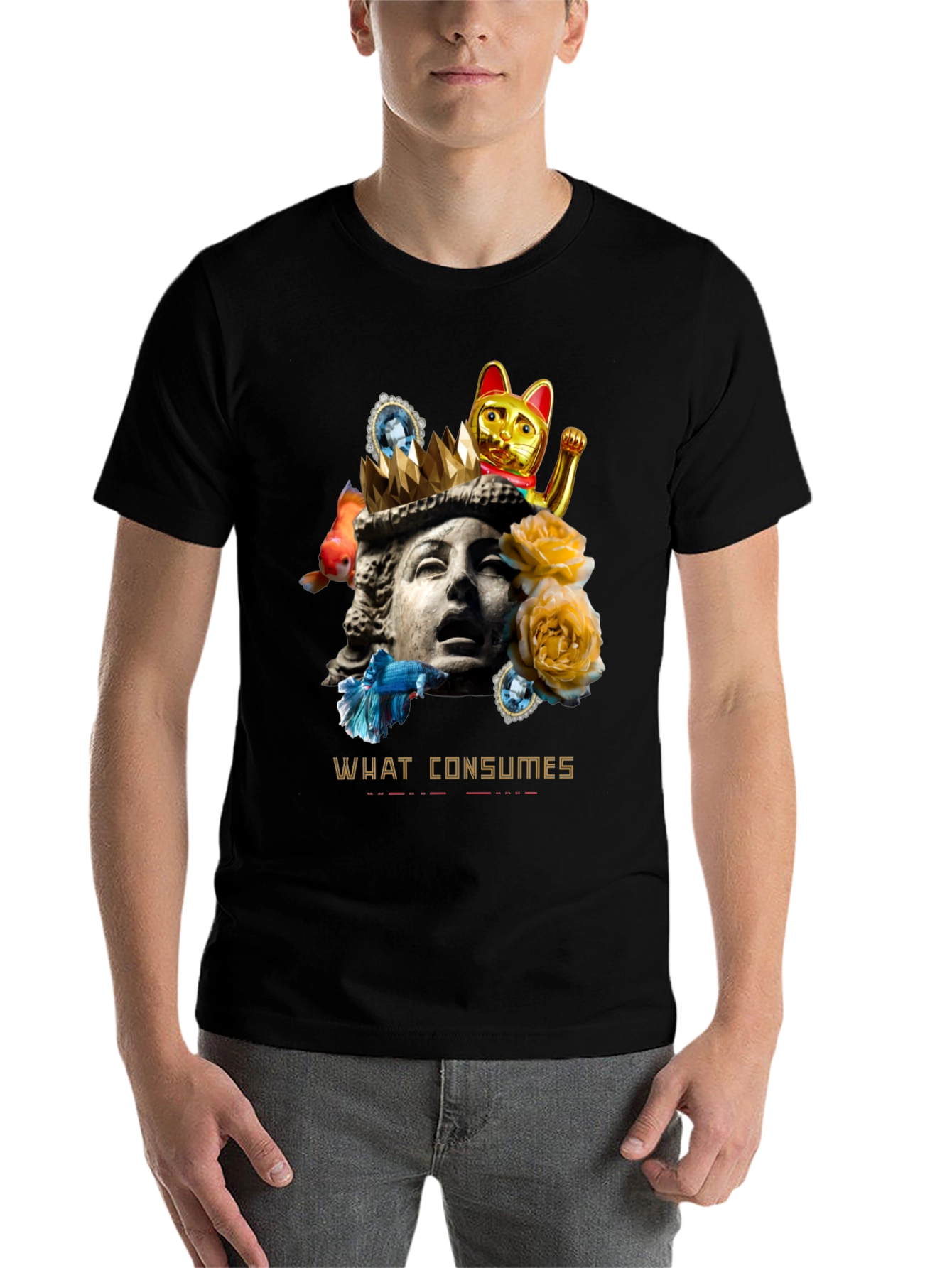 Black What Consumes Graphic T-Shirt - Unique Art Tee view 7