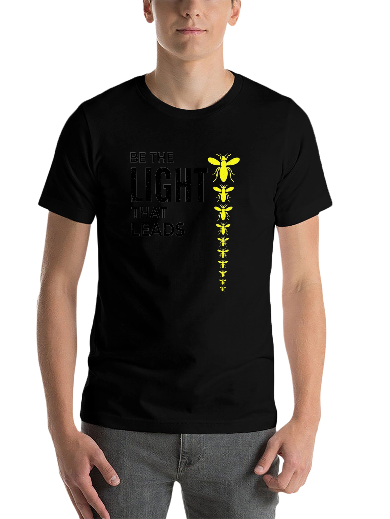 Black Be The Light That Leads Graphic Tee view 7