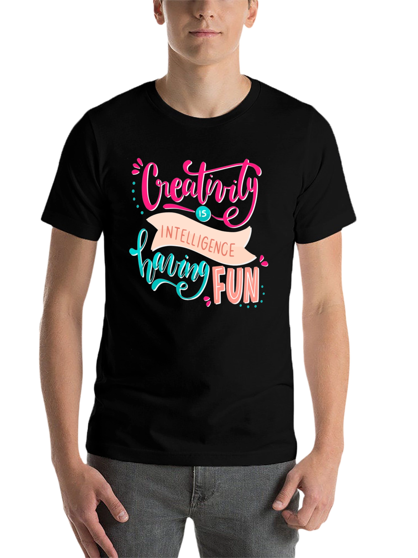 Black Creativity T-Shirt - Fun, Stylish Design view 7