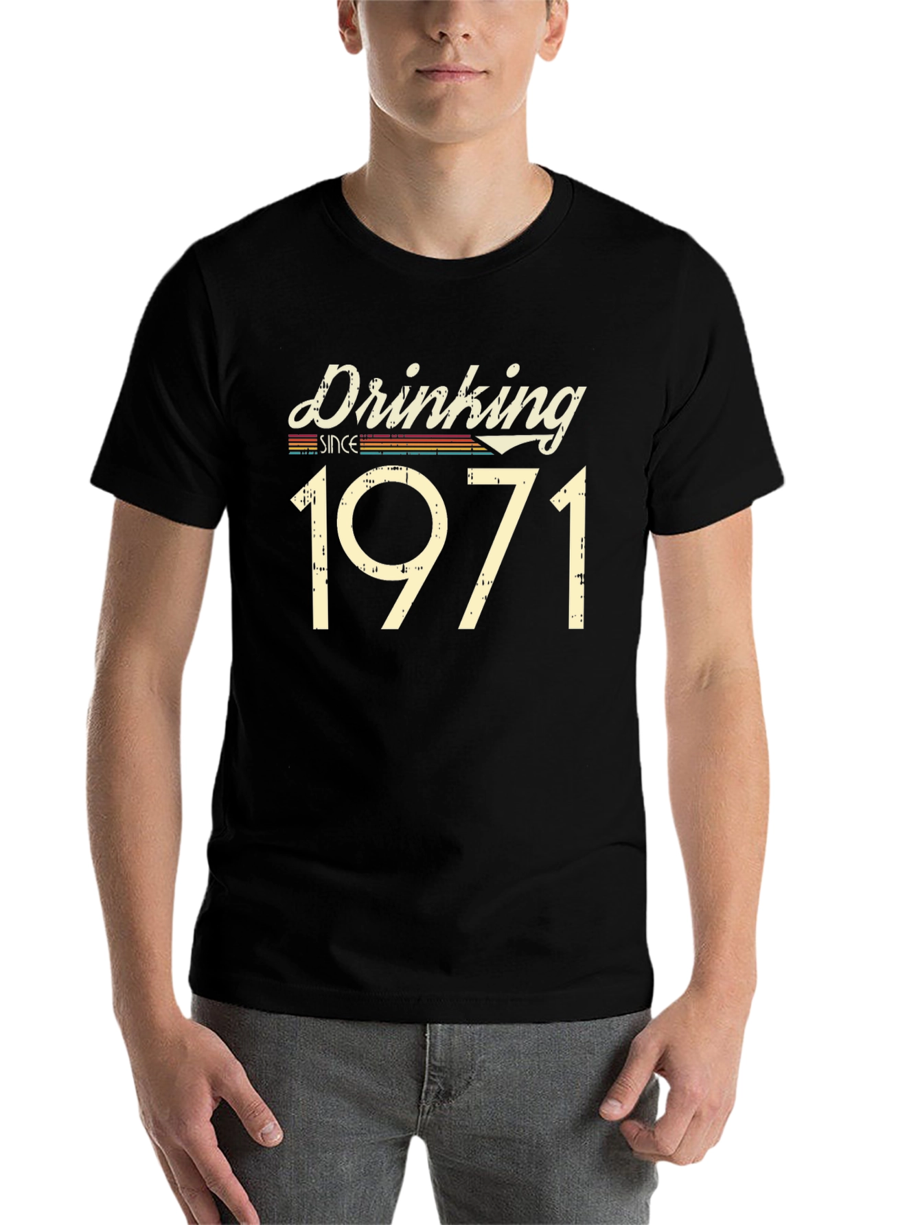 Drinking Since 1971 Graphic Tee - Black - 7