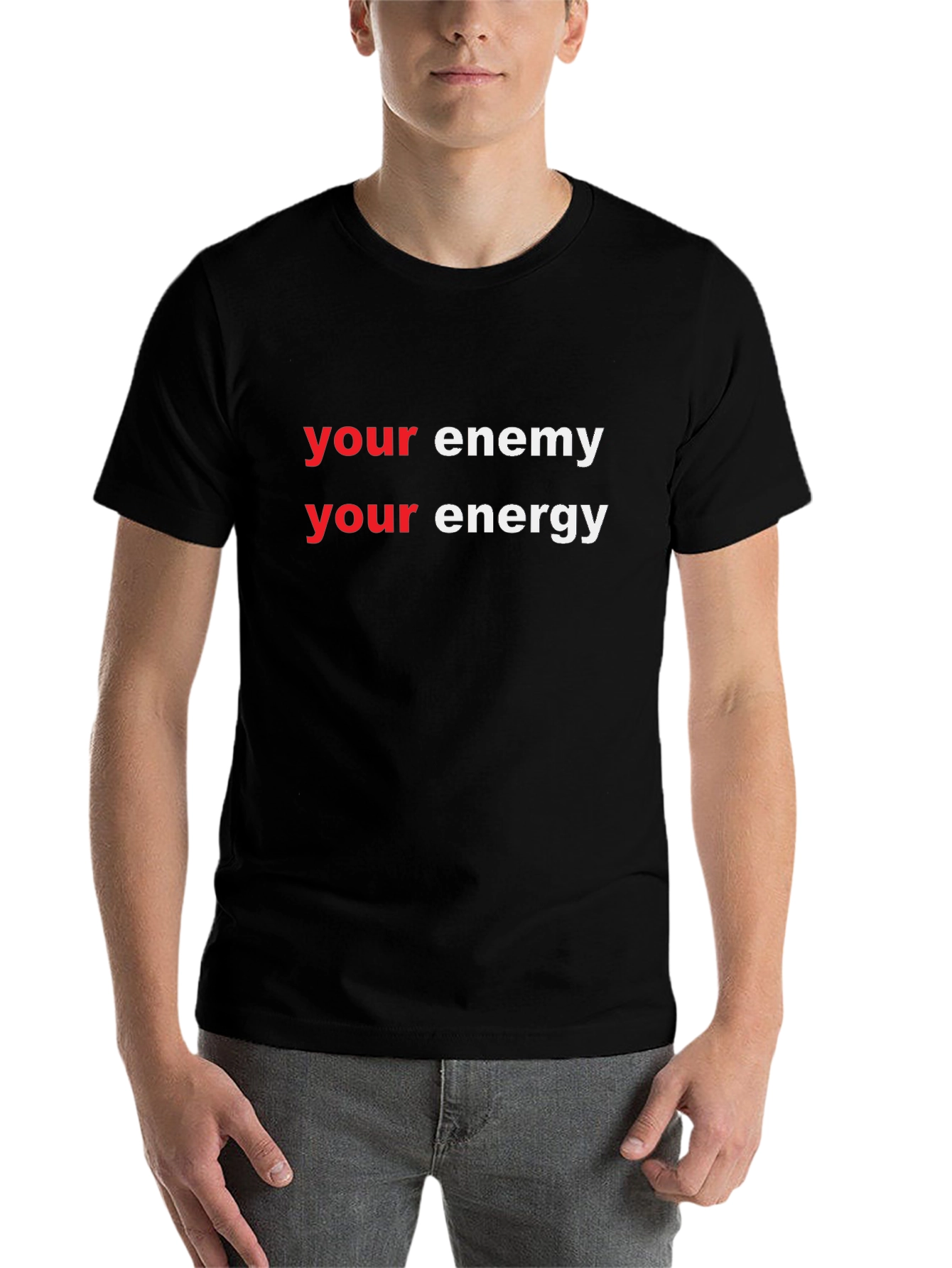 Black Your Enemy Your Energy Graphic Tee view 7