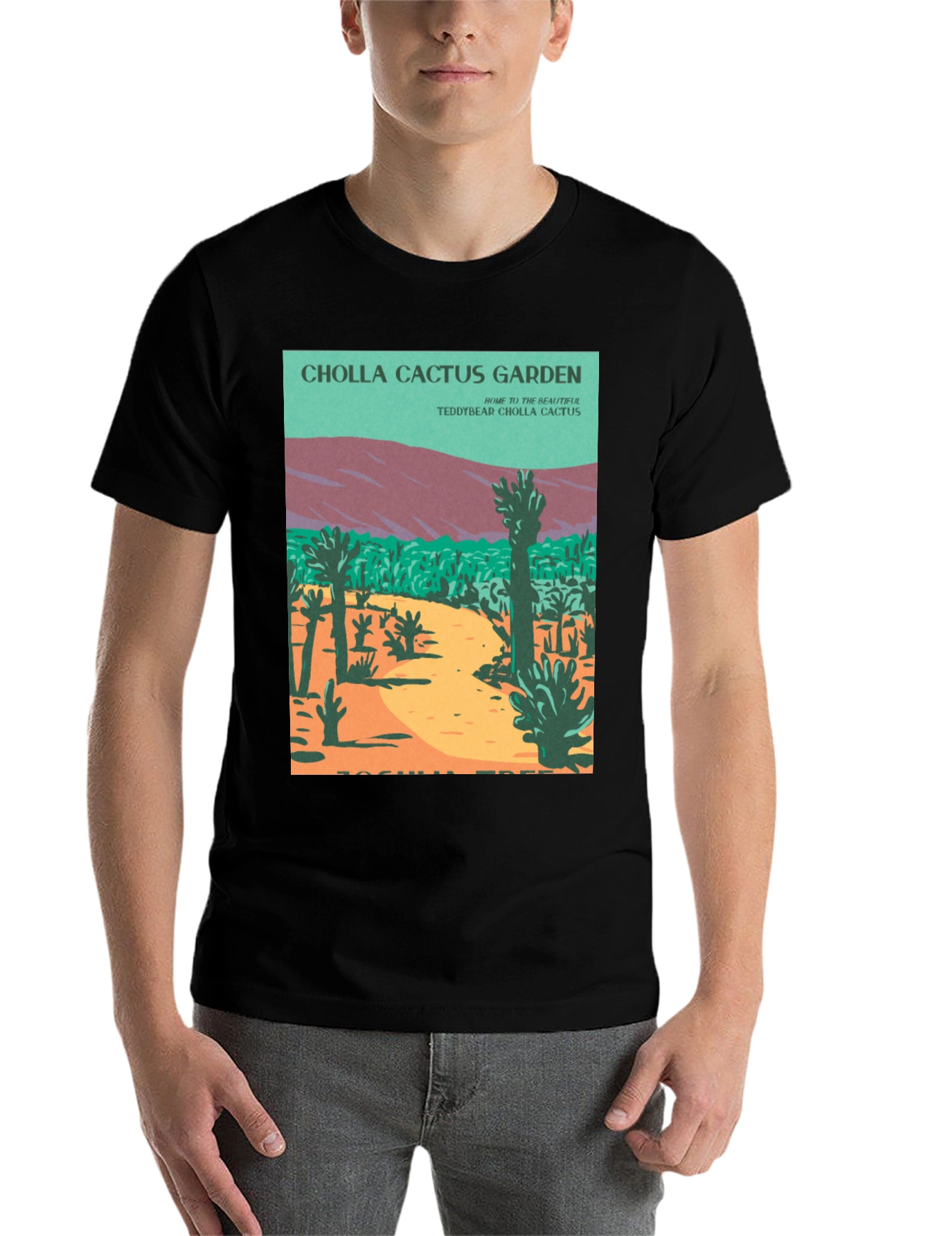 Black Cholla Cactus Garden Graphic Tee view 7
