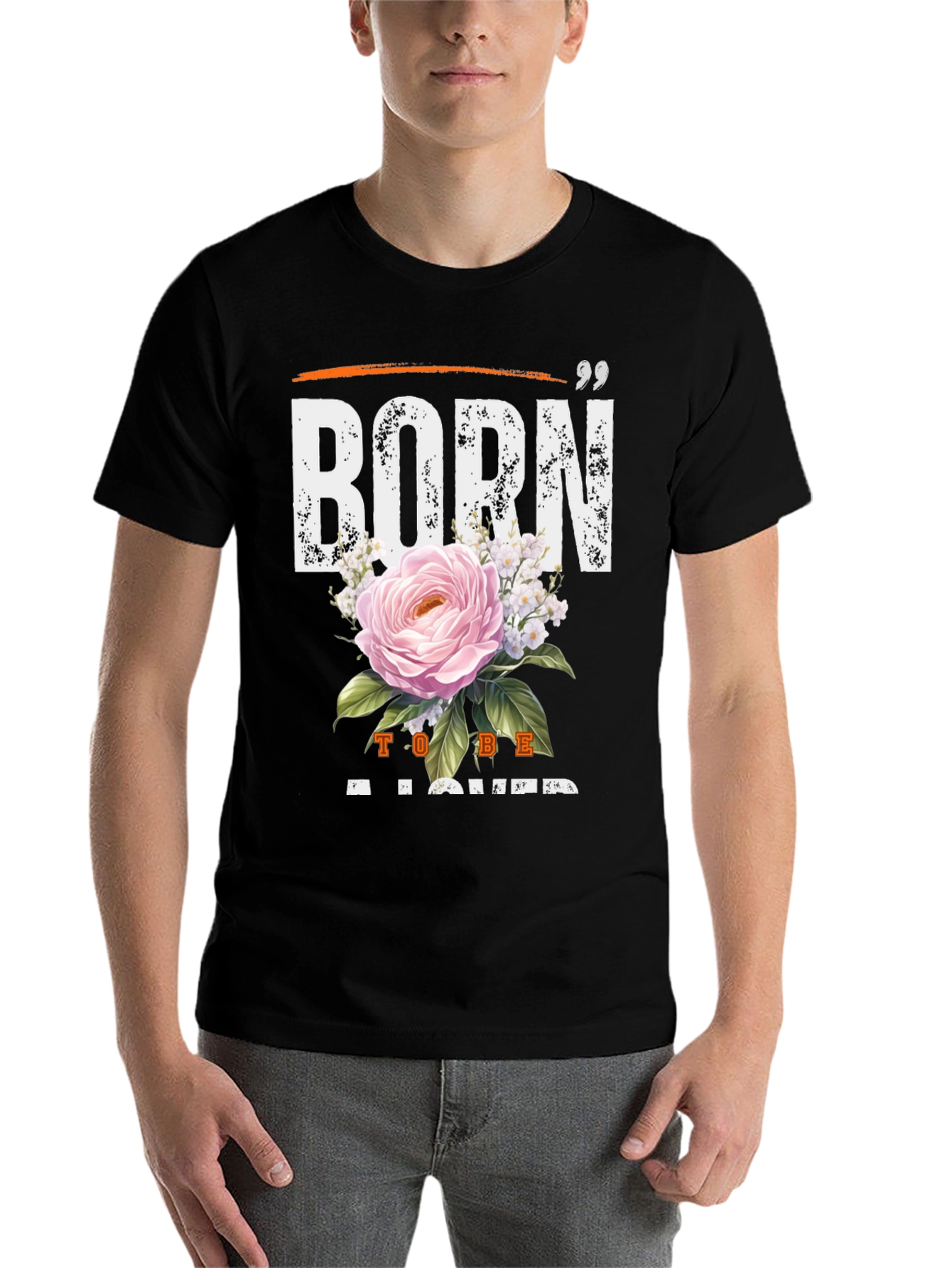 Black Born to Be Loved Black Graphic Tee view 7
