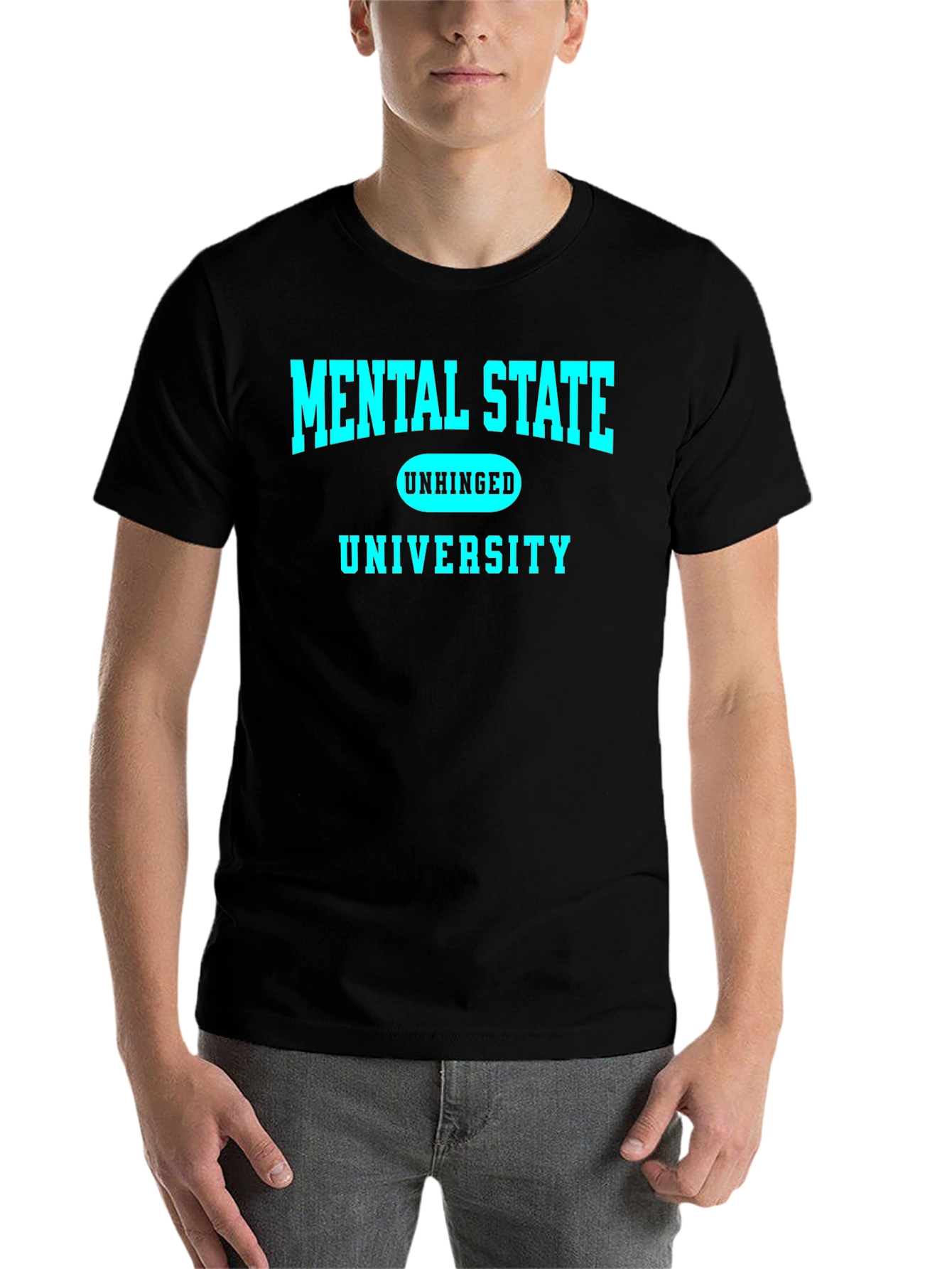 Black Mental State Unhinged University Graphic Tee view 7