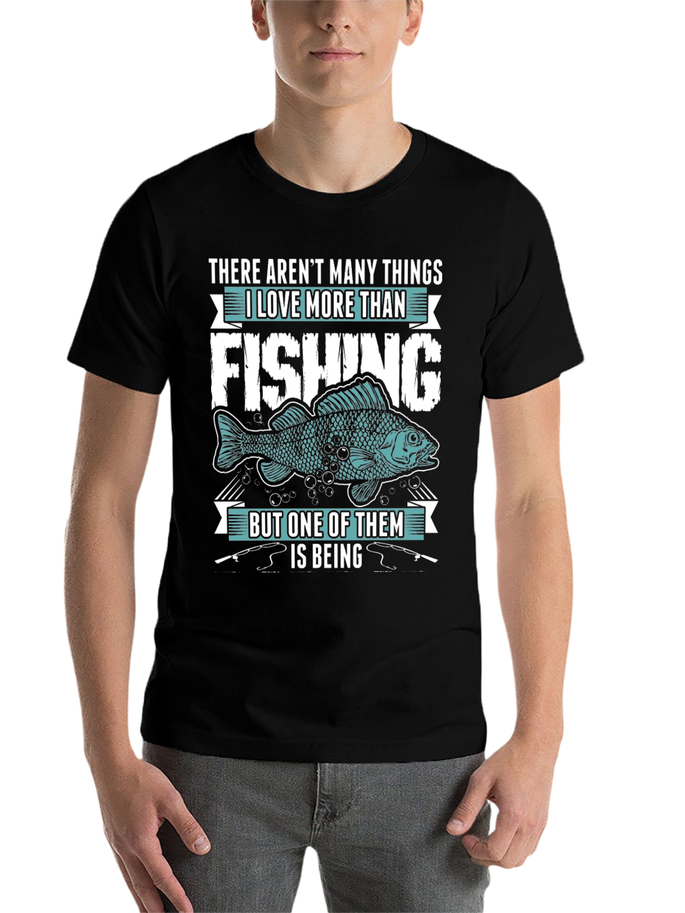 Black Fishing Lover T-Shirt - Many Things I Love view 7