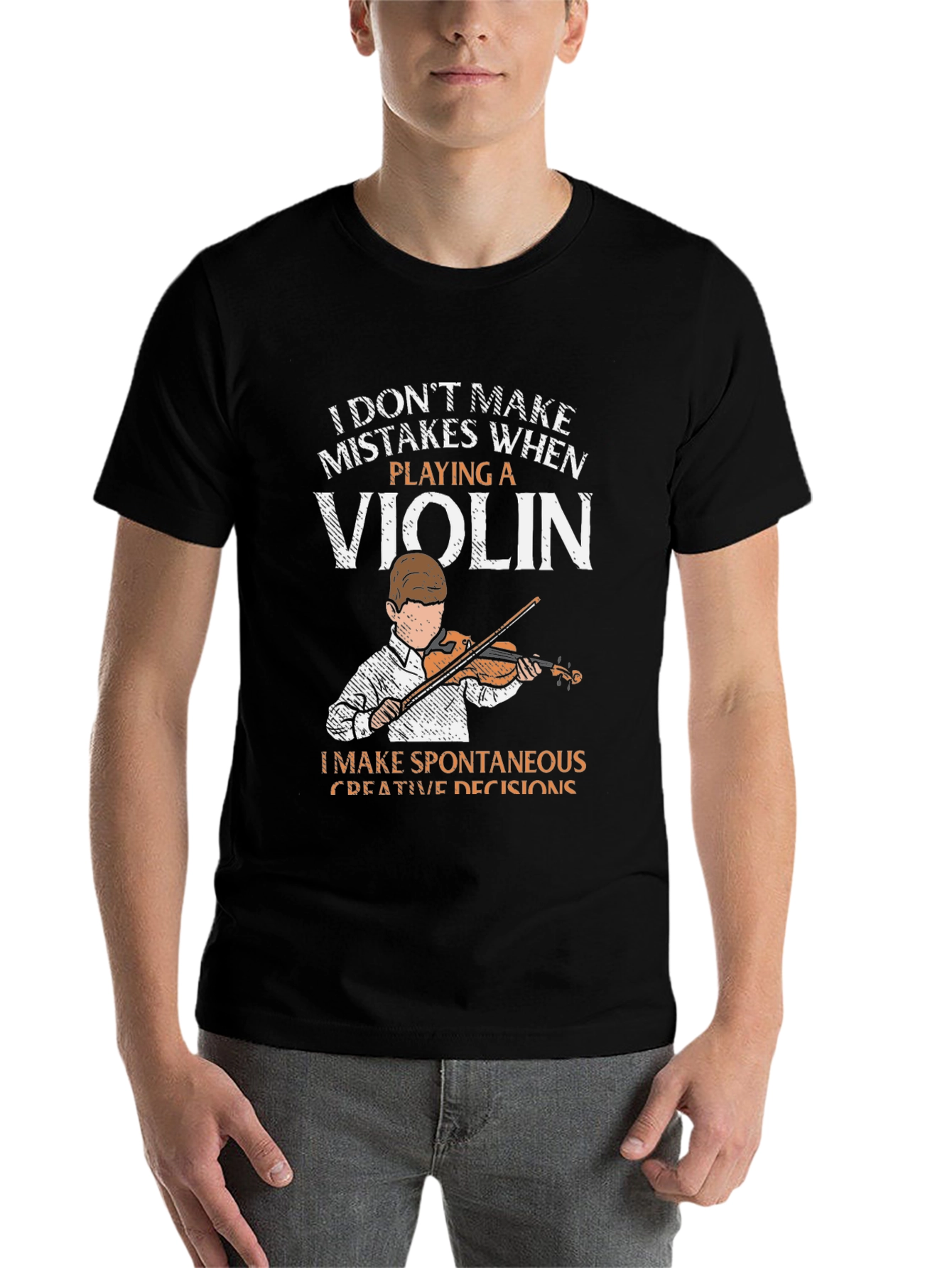 Black Violin Player T-Shirt - Funny Musician Tee view 7