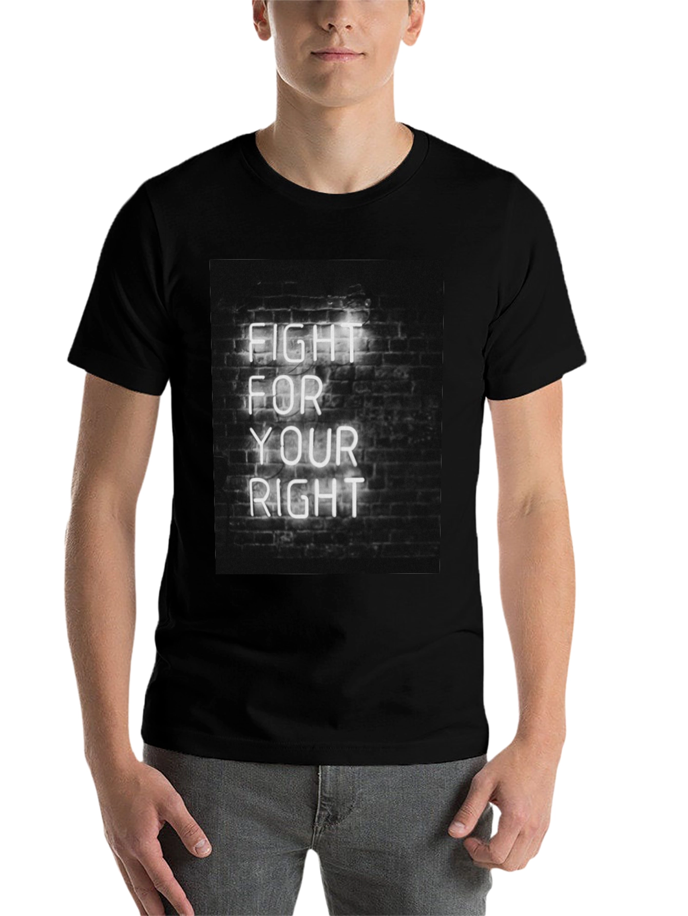 Black Fight For Your Right Tee view 7